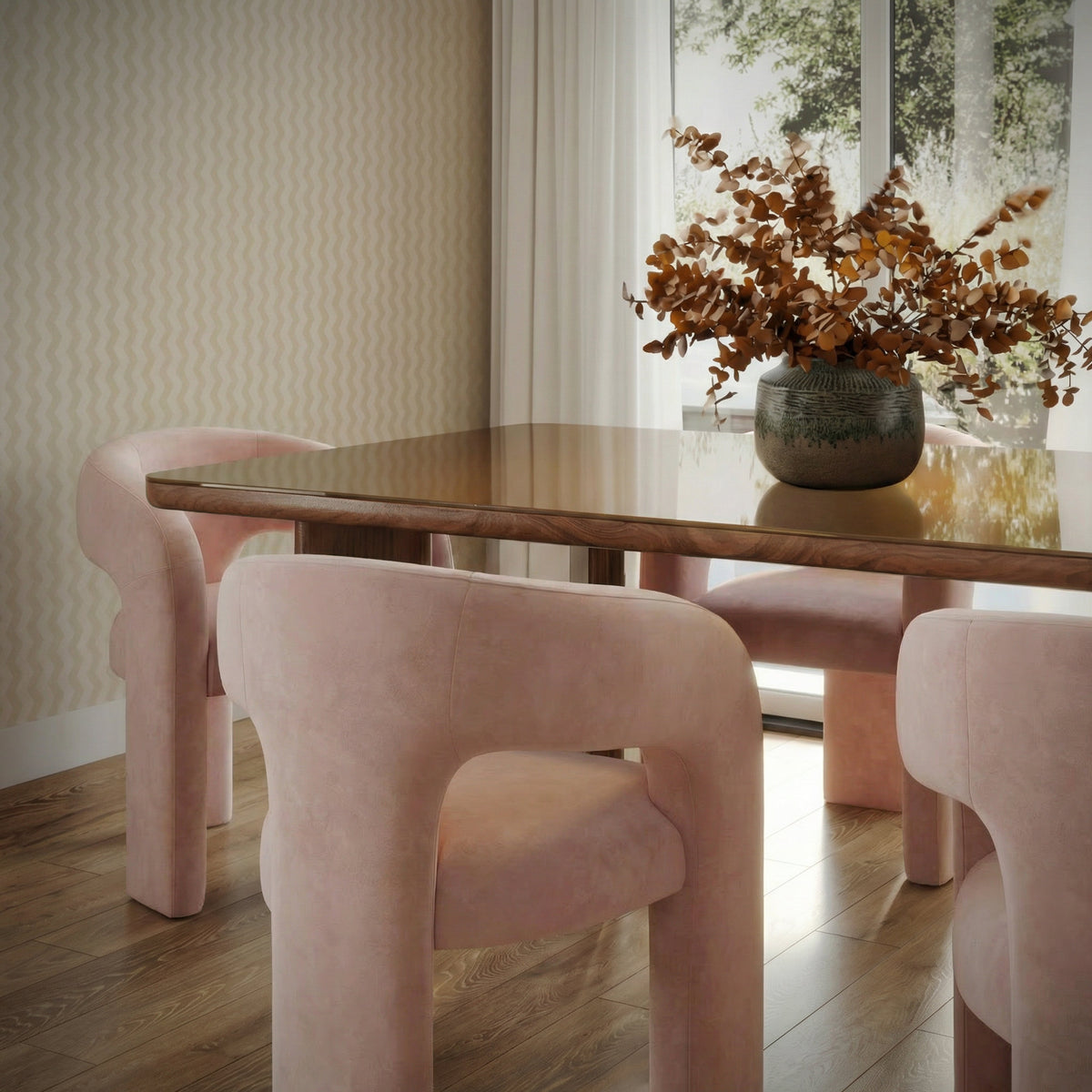 TOV Furniture Malone Blush Performance Chenille Dining Chair