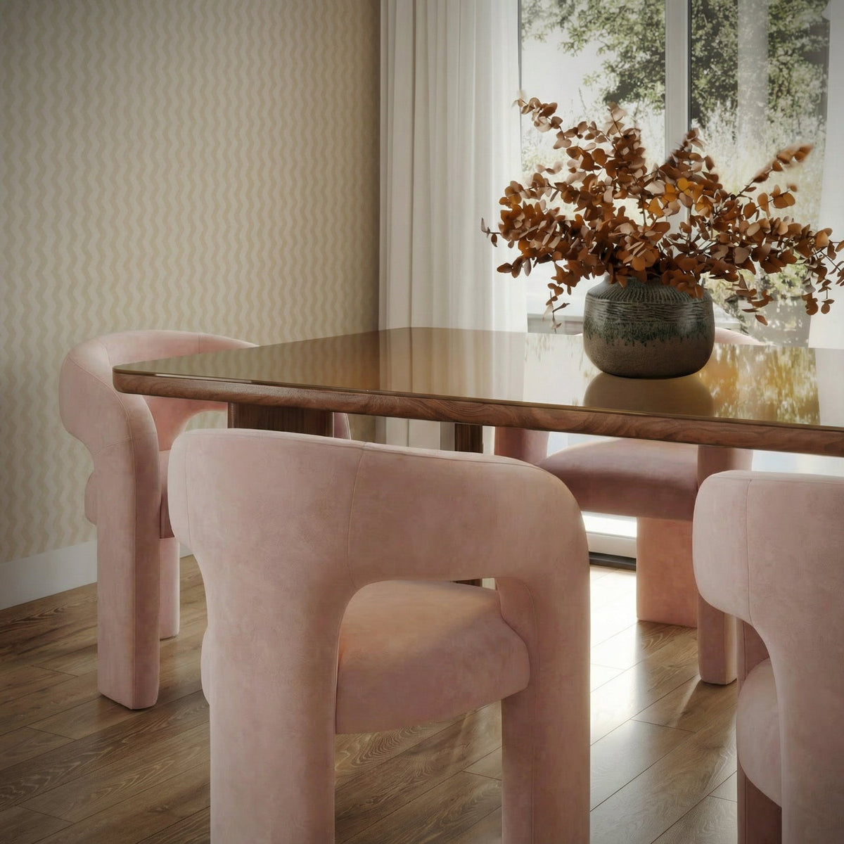 TOV Furniture Malone Blush Performance Chenille Dining Chair
