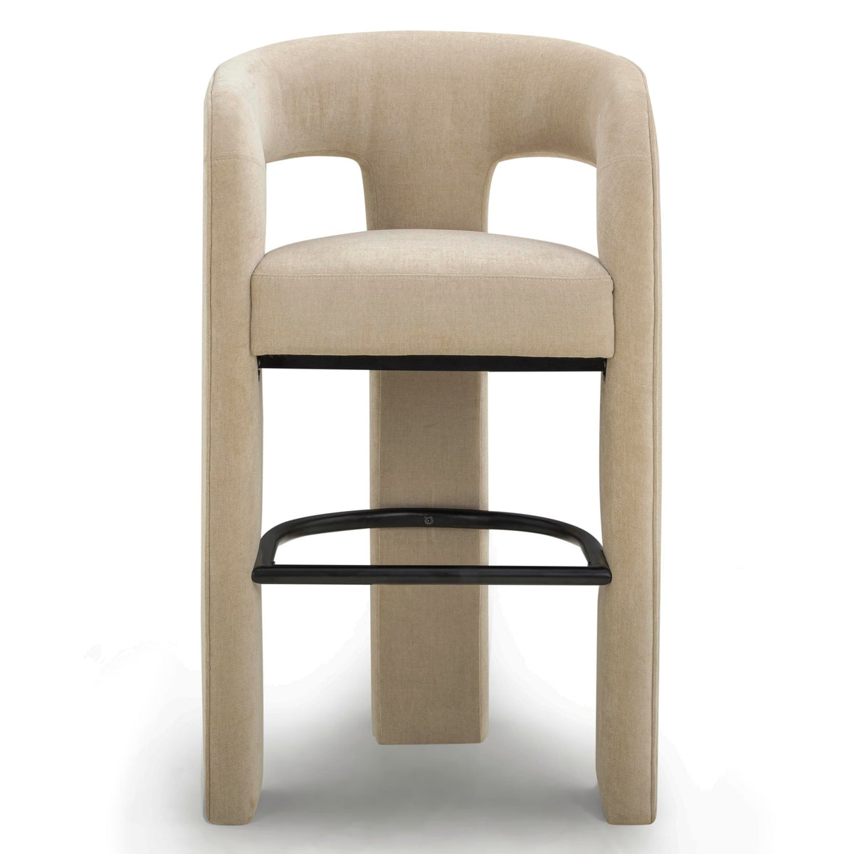 TOV Furniture Malone Taupe Performance Chenille Bar Stool in taupe chenille, primary product view