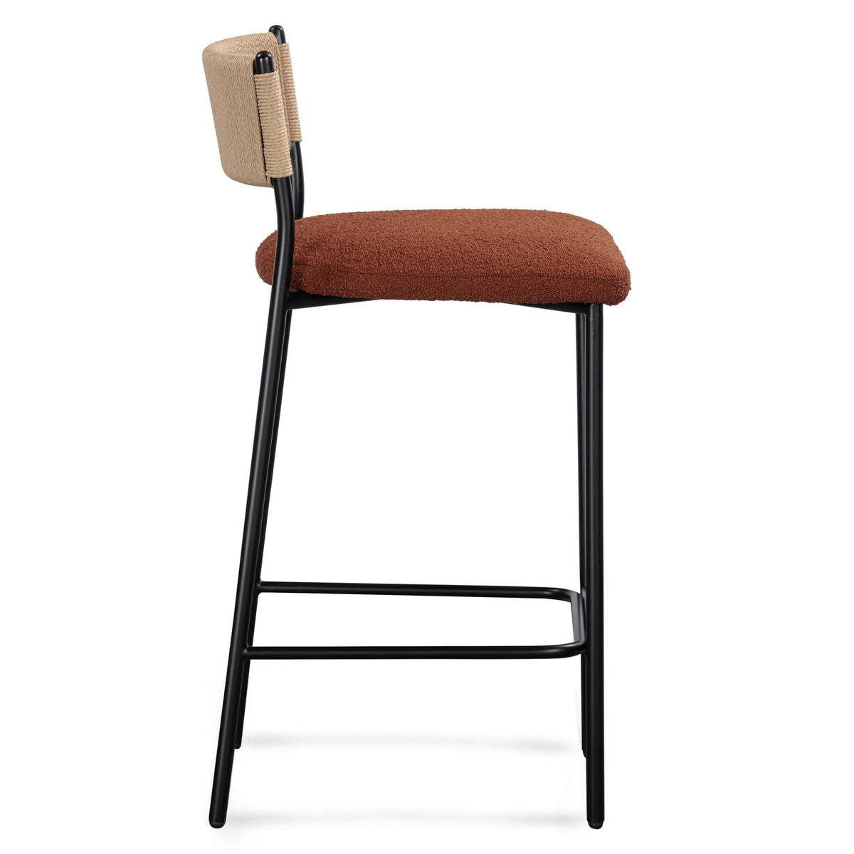 TOV Furniture Celine Maroon Boucle Counter Stool