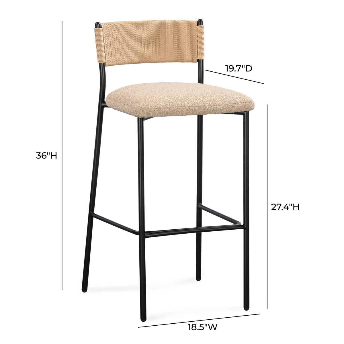 TOV Furniture Celine Tan Boucle Counter Stool