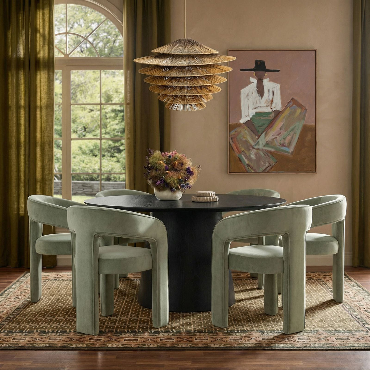TOV Furniture Sahara Black Round 60in Dining Table