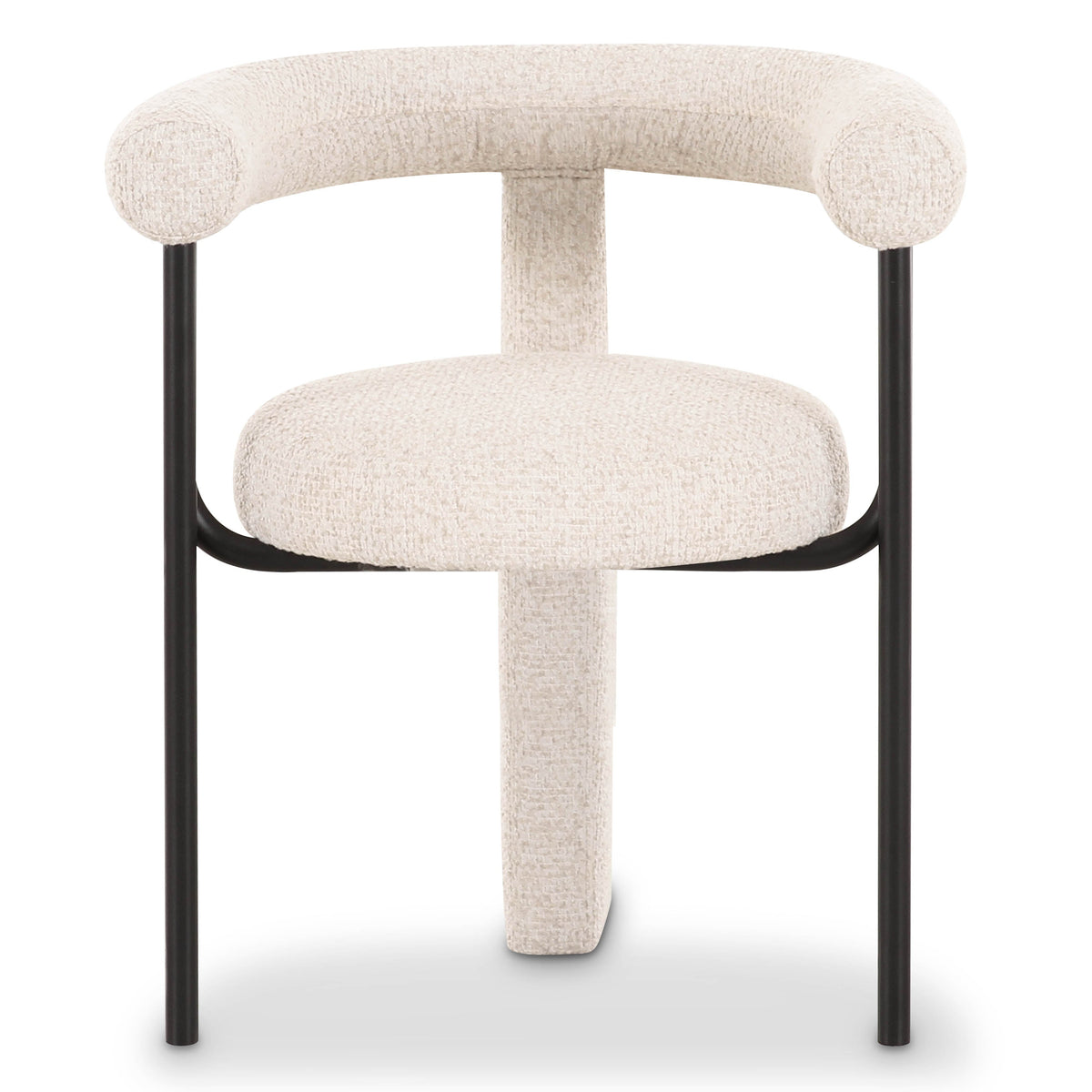 TOV Furniture Synn Performance Boucle Dining Chair in cream performance boucle over iron and plywood, primary product view