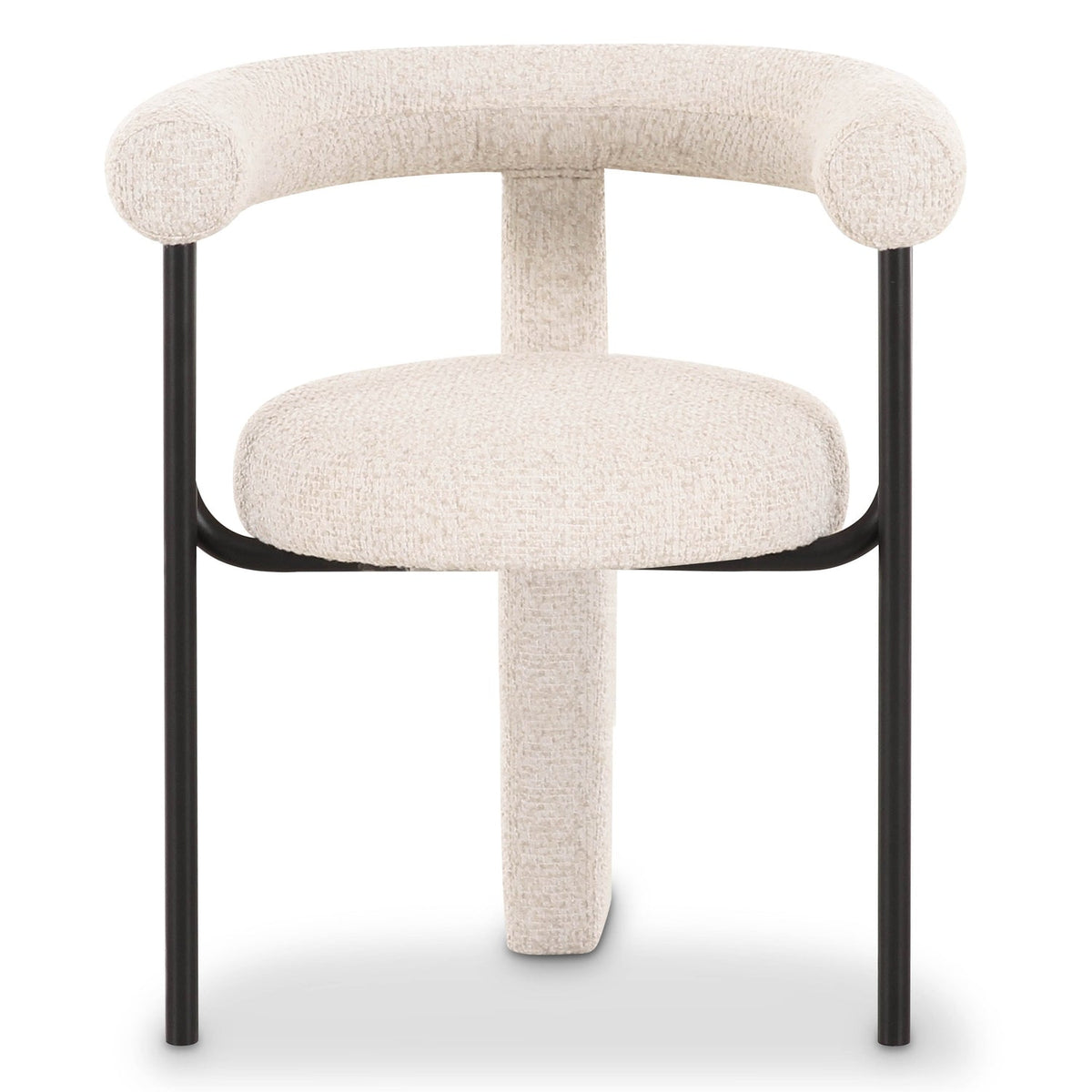 TOV Furniture Synn Performance Boucle Dining Chair in cream performance boucle over iron and plywood, primary product view