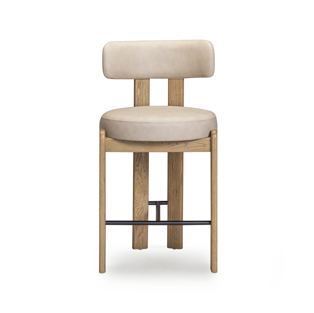 TOV Furniture Odessa Performance Vegan Leather Counter Stool in taupe vegan leather, primary product view