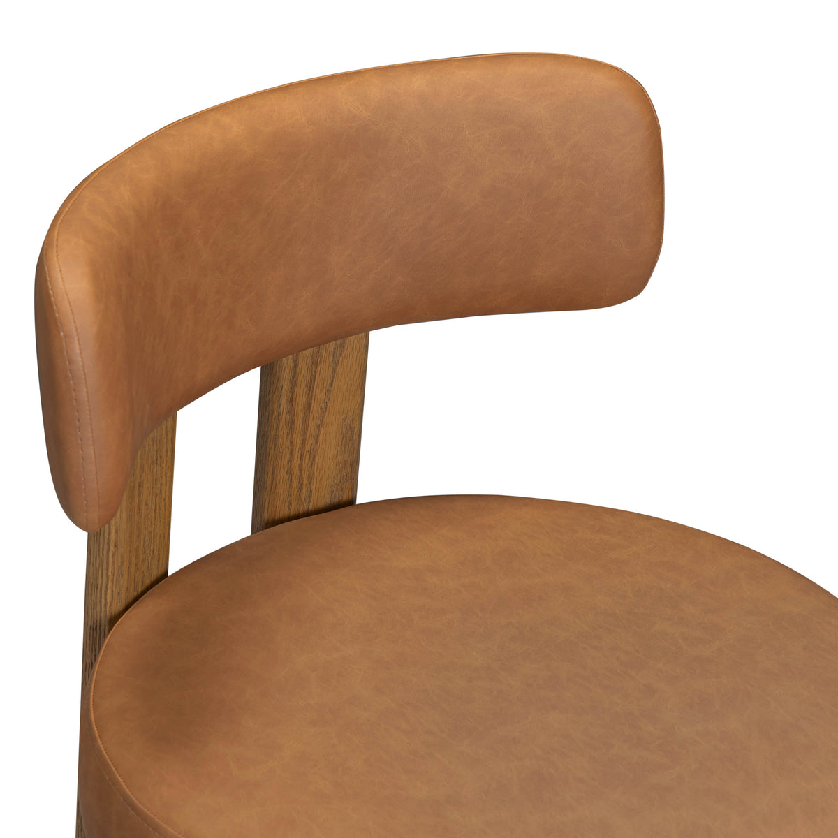 TOV Furniture Odessa Brown Performance Vegan Leather Counter Stool