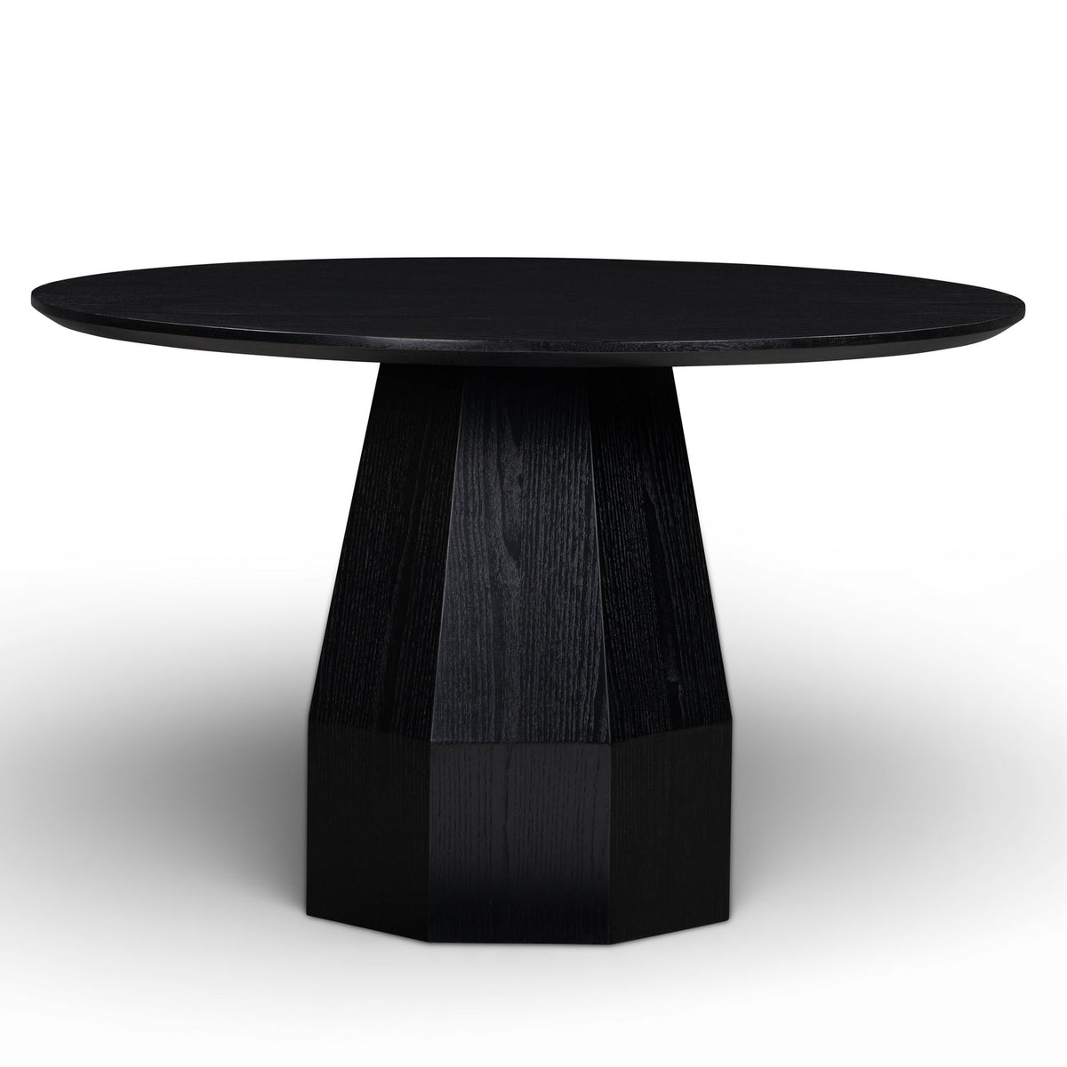 TOV Furniture Brocha Black Ash Wood Round 48in Dining Table in black ash, primary product view