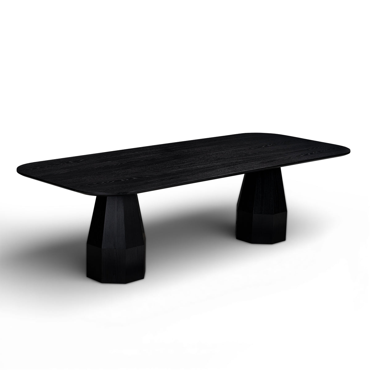 TOV Furniture Brocha Black Ash Wood Rectangular 106in Dining Table in black ash veneer, primary product view