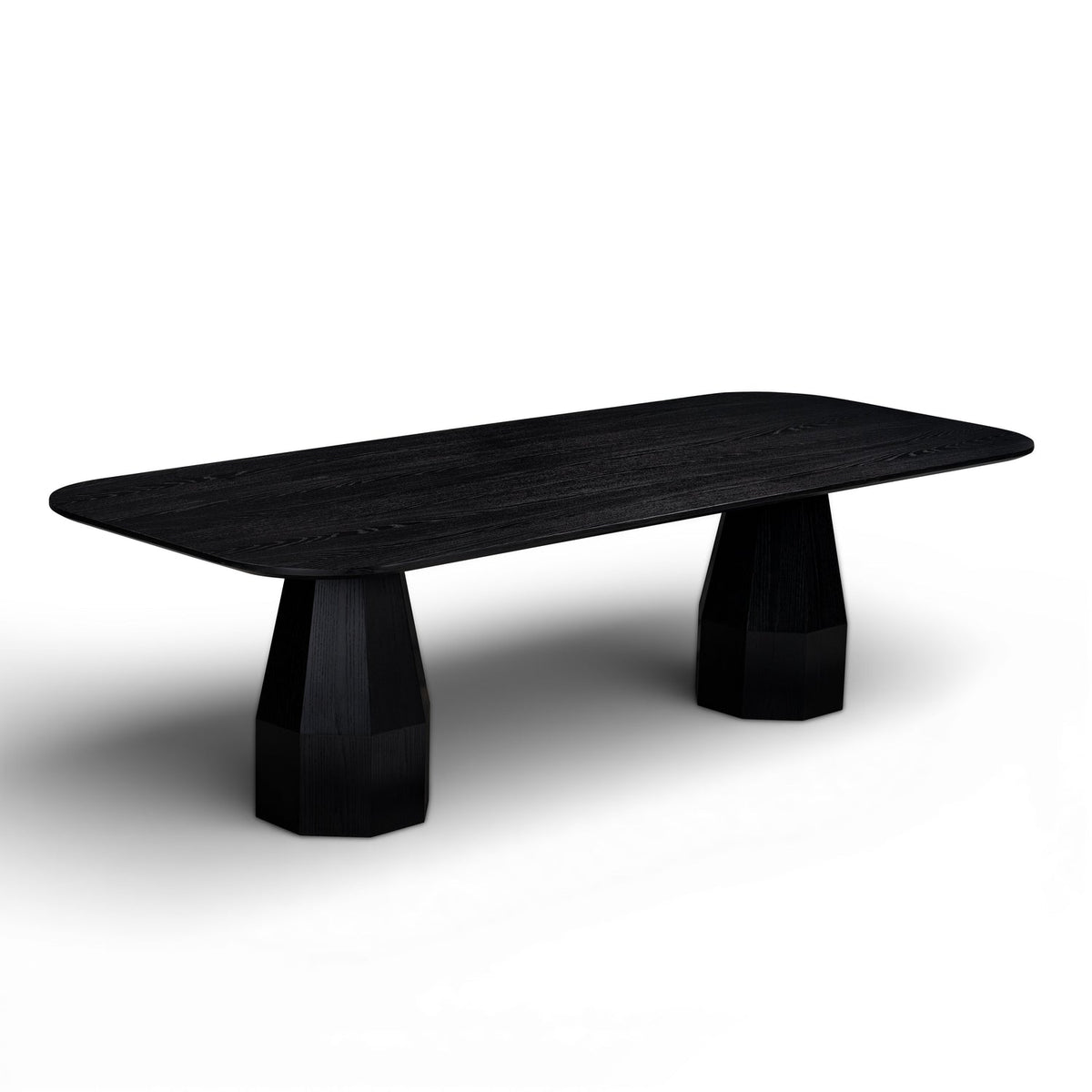 TOV Furniture Brocha Black Ash Wood Rectangular 106in Dining Table in black ash veneer, primary product view