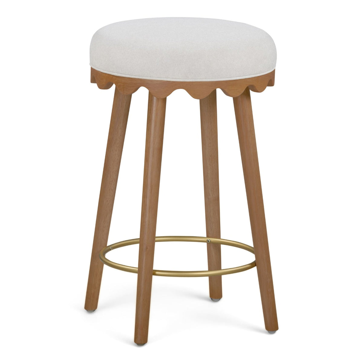 TOV Furniture Oodle Performance Vegan Mohair Bar and Counter Stool in cream faux mohair, primary product view