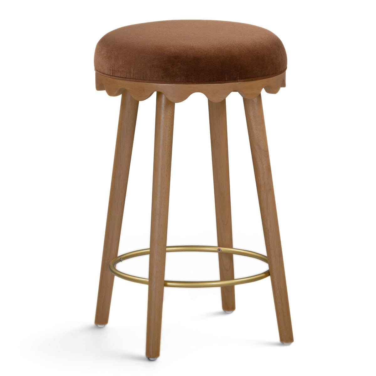 TOV Furniture Oodle Performance Vegan Mohair Bar and Counter Stool in bronze faux mohair, primary product view