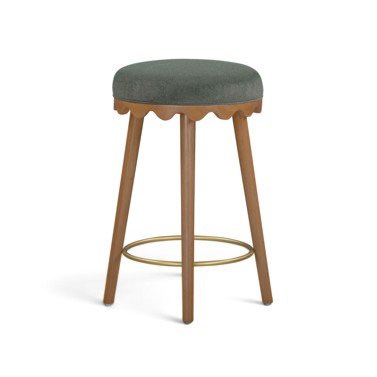 TOV Furniture Oodle Green Performance Vegan Mohair Counter Stool