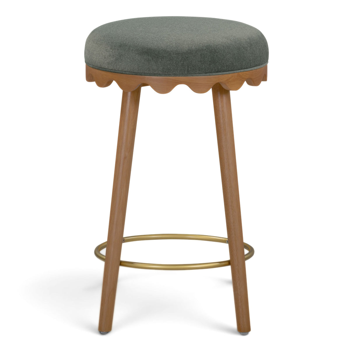 TOV Furniture Oodle Green Performance Vegan Mohair Counter Stool