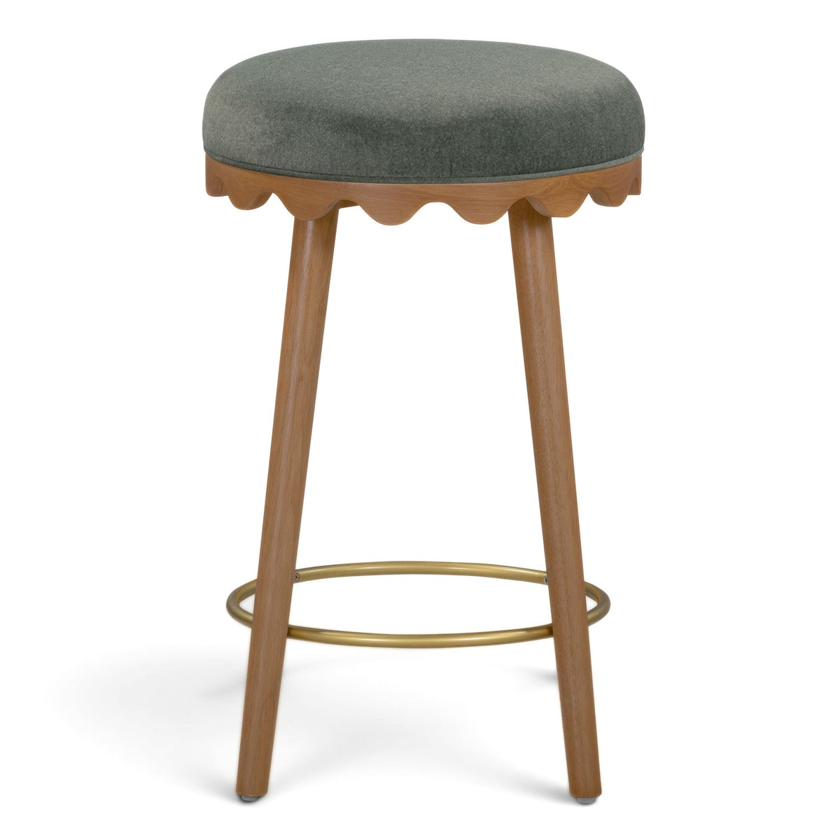 TOV Furniture Oodle Green Performance Vegan Mohair Counter Stool