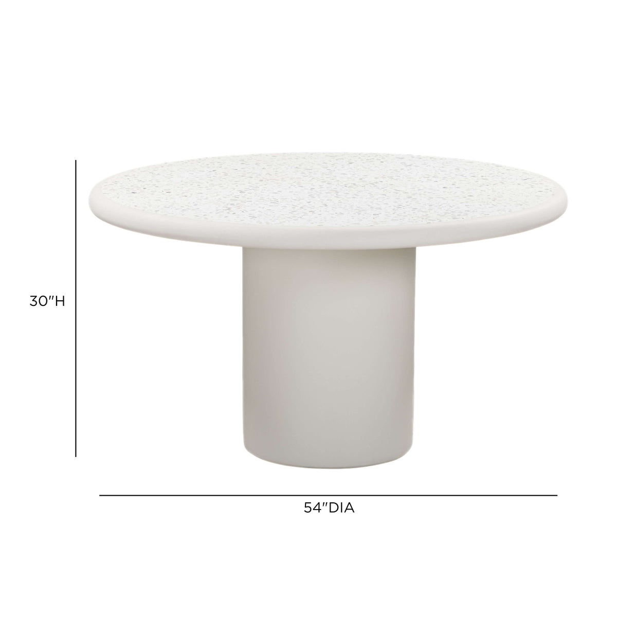 TOV Furniture Billy 54in Concrete Terrazzo Indoor/Outdoor Dining Table