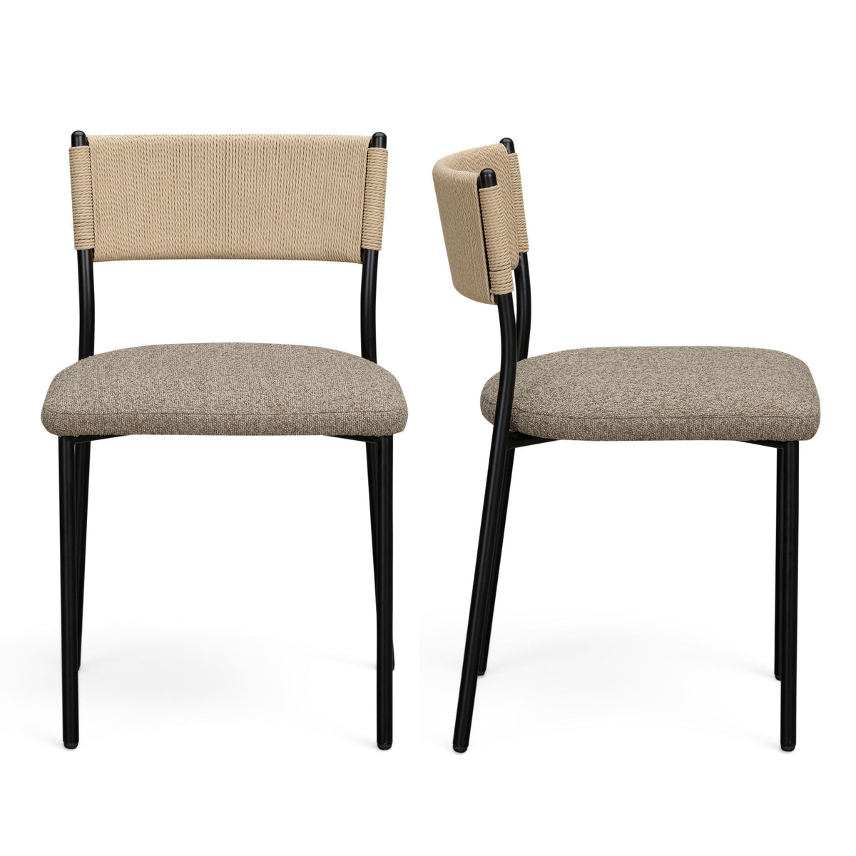 TOV Furniture Celine Brown Performance Boucle Dining Chair Set of 2