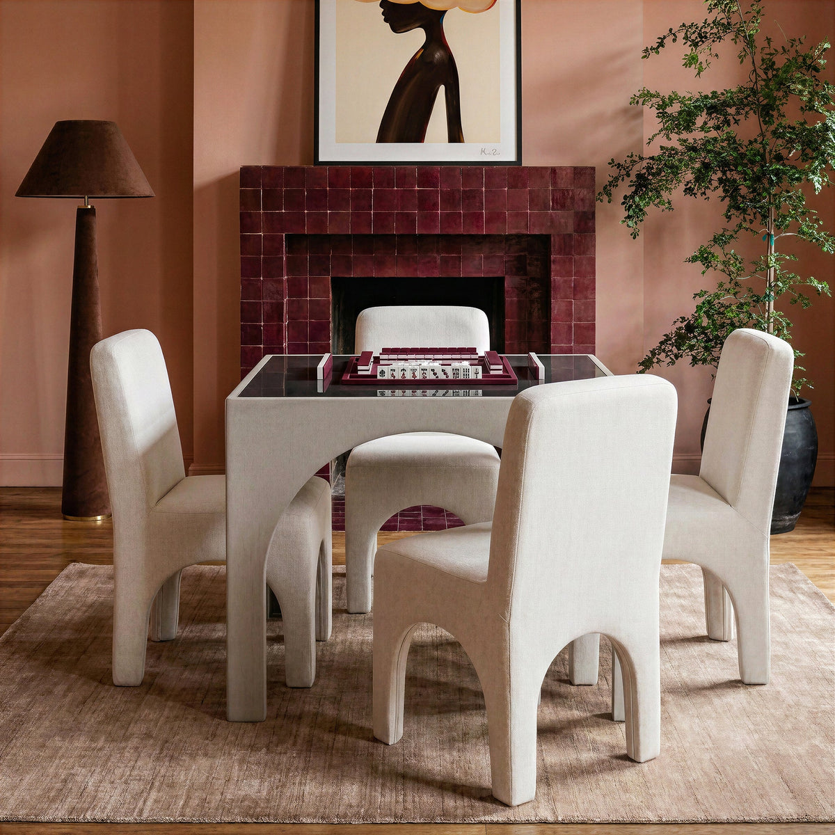 TOV Furniture Tomlin Cream Performance Chenille Dining Chair