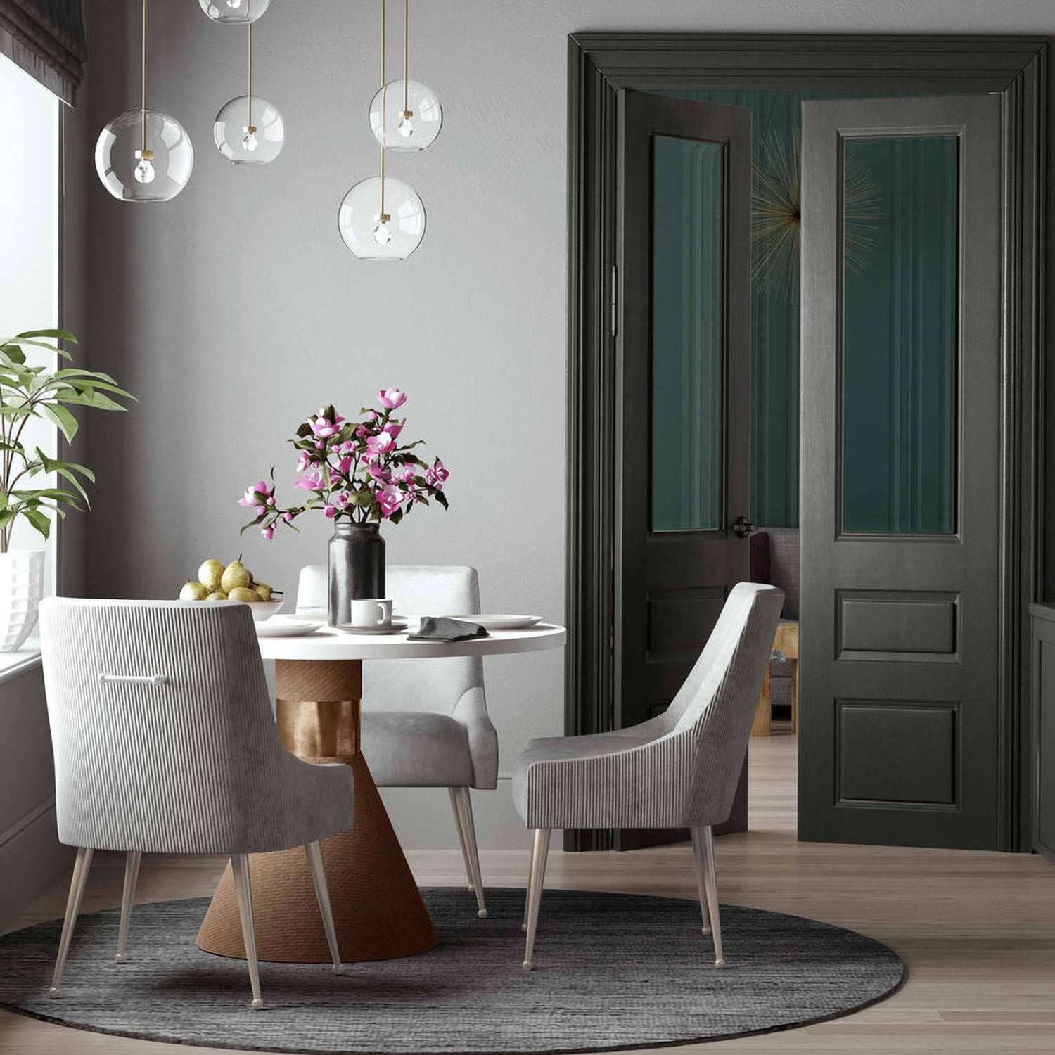 TOV Furniture Beatrix Pleated Velvet Dining Chair