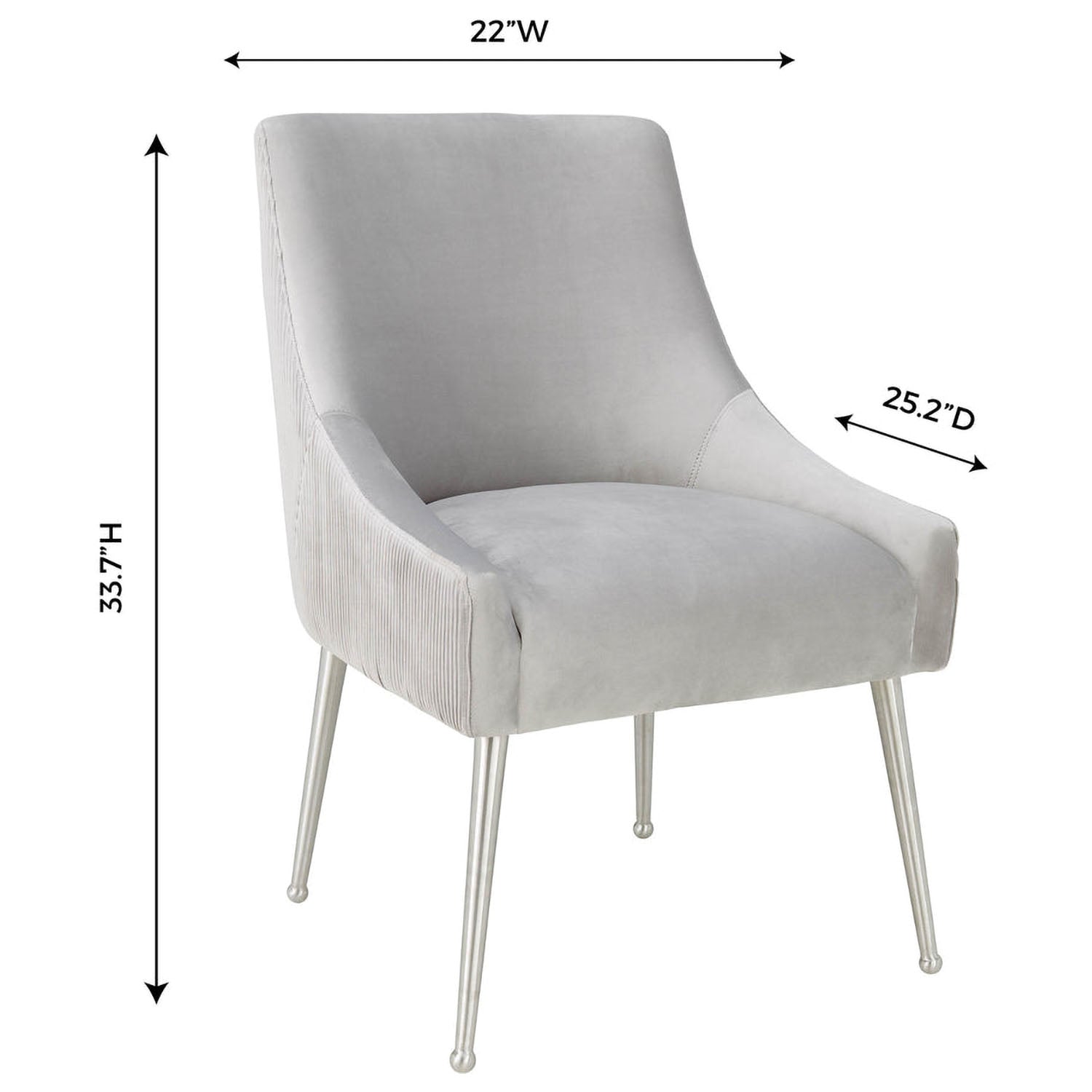 TOV Furniture Beatrix Pleated Velvet Dining Chair