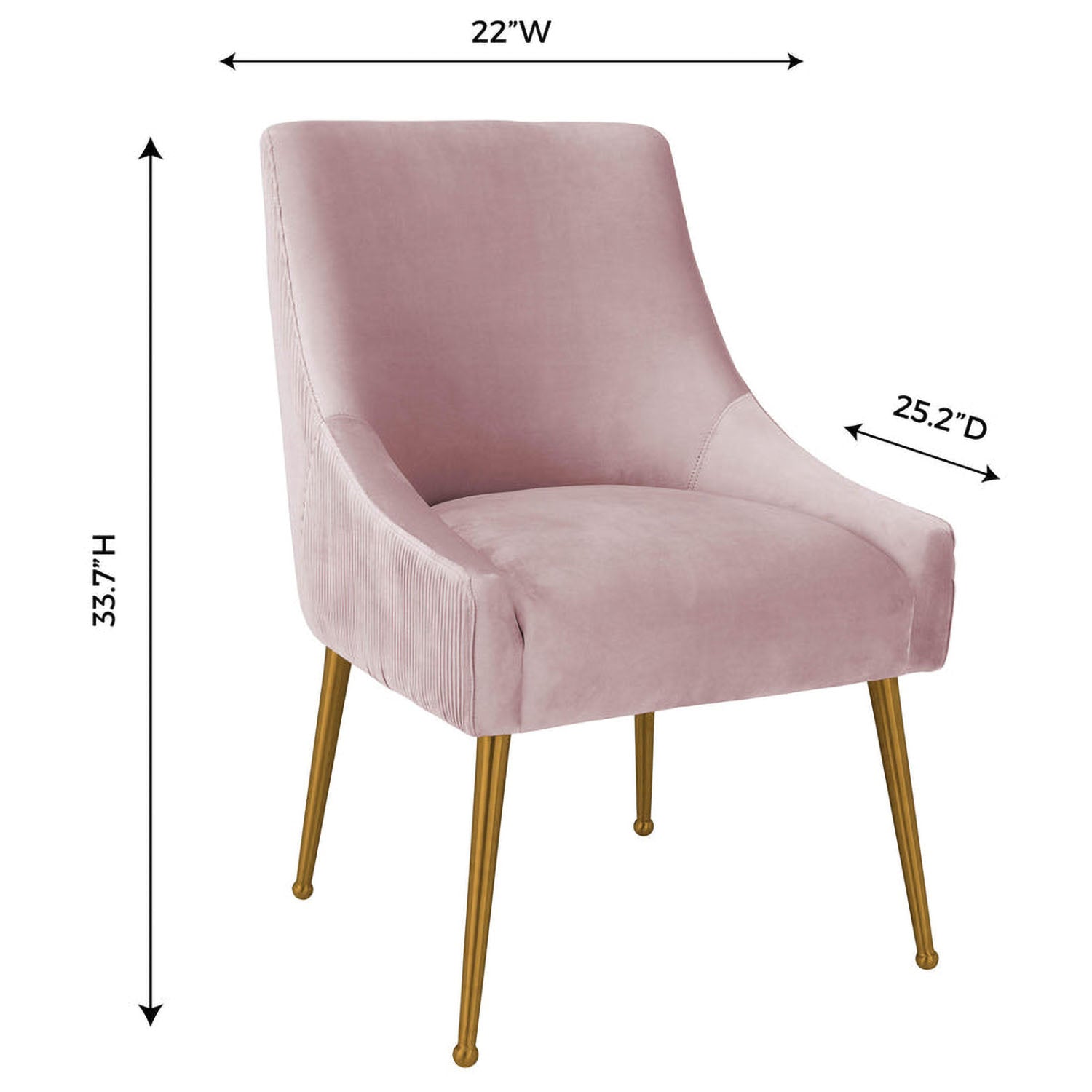 TOV Furniture Beatrix Pleated Velvet Dining Chair