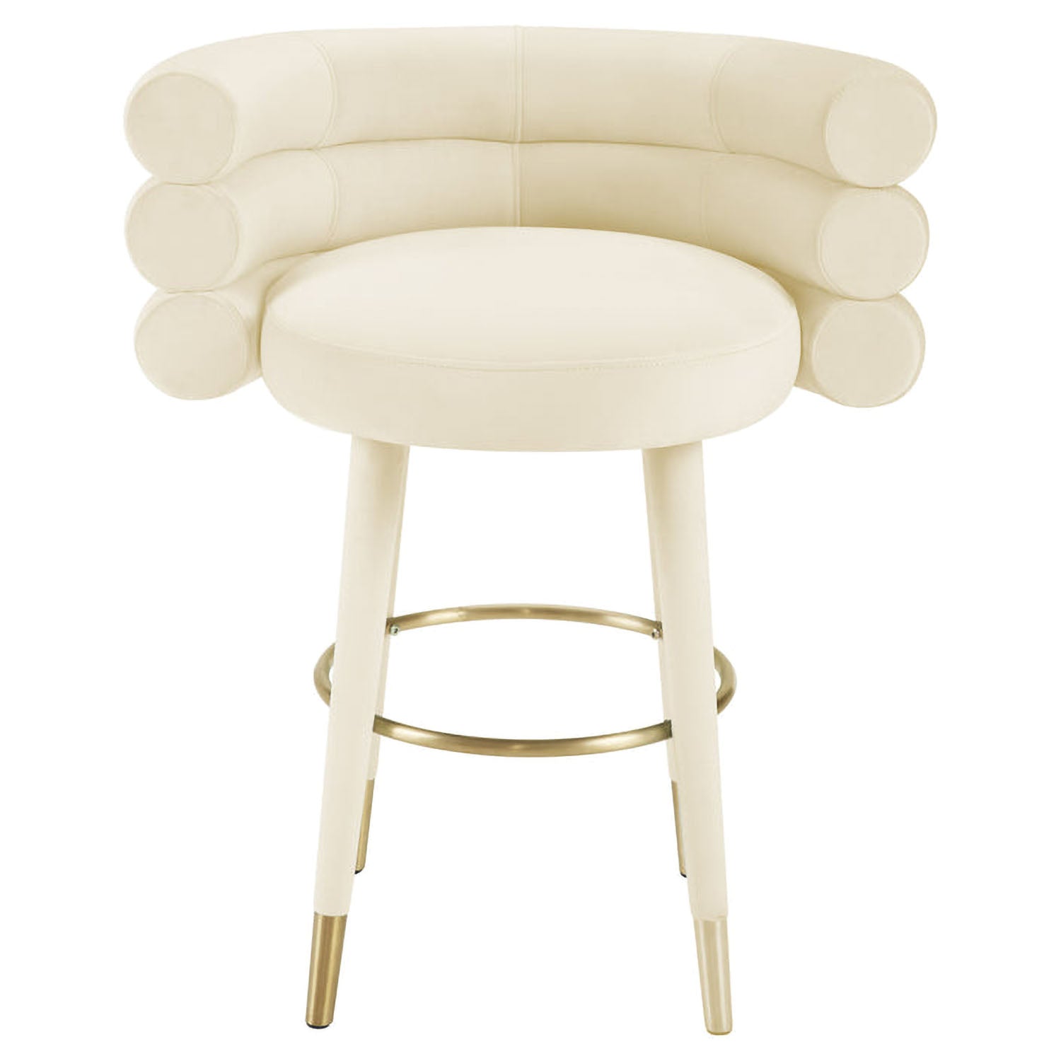 TOV Furniture Betty Cream Velvet Counter Stool