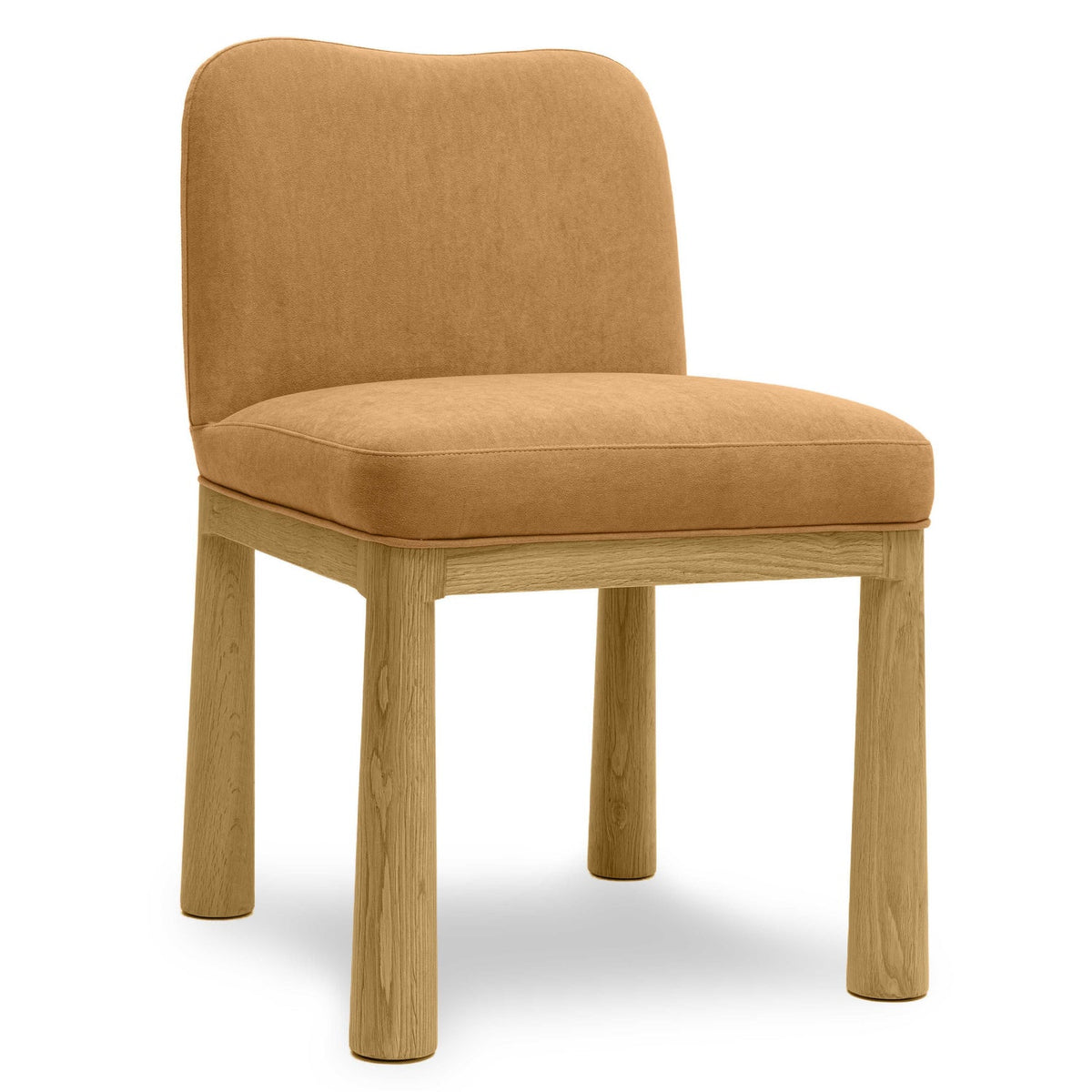 TOV Furniture Tiara Performance Velvet and Oak Dining Chair in cognac velvet, primary product view