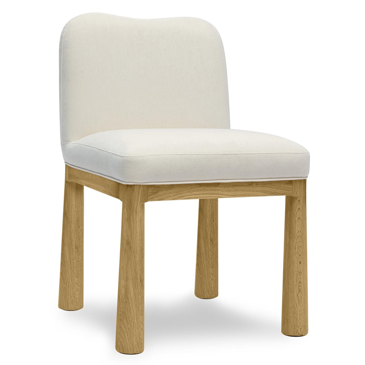 TOV Furniture Tiara Performance Velvet and Oak Dining Chair in cream velvet, primary product view
