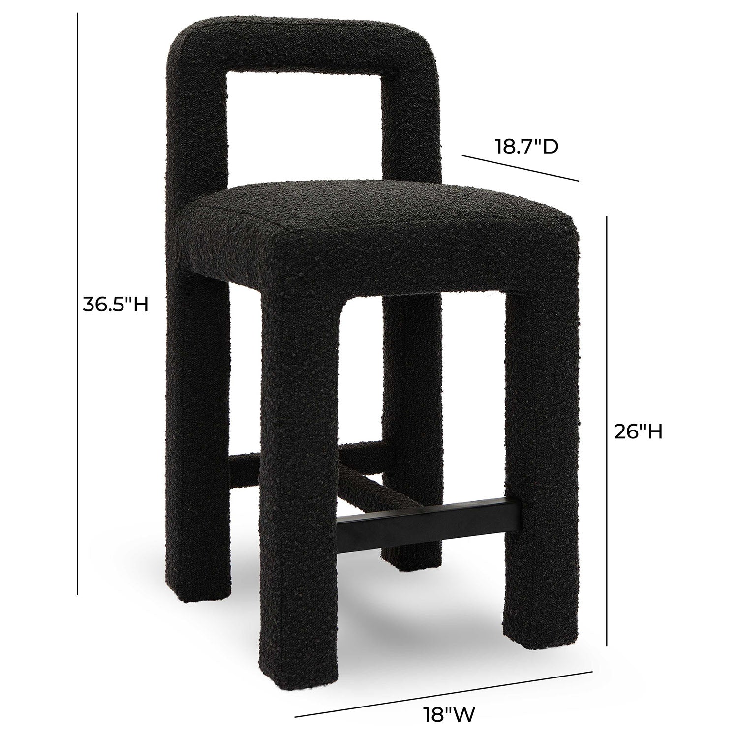 TOV Furniture Hazel Boucle Counter Stool