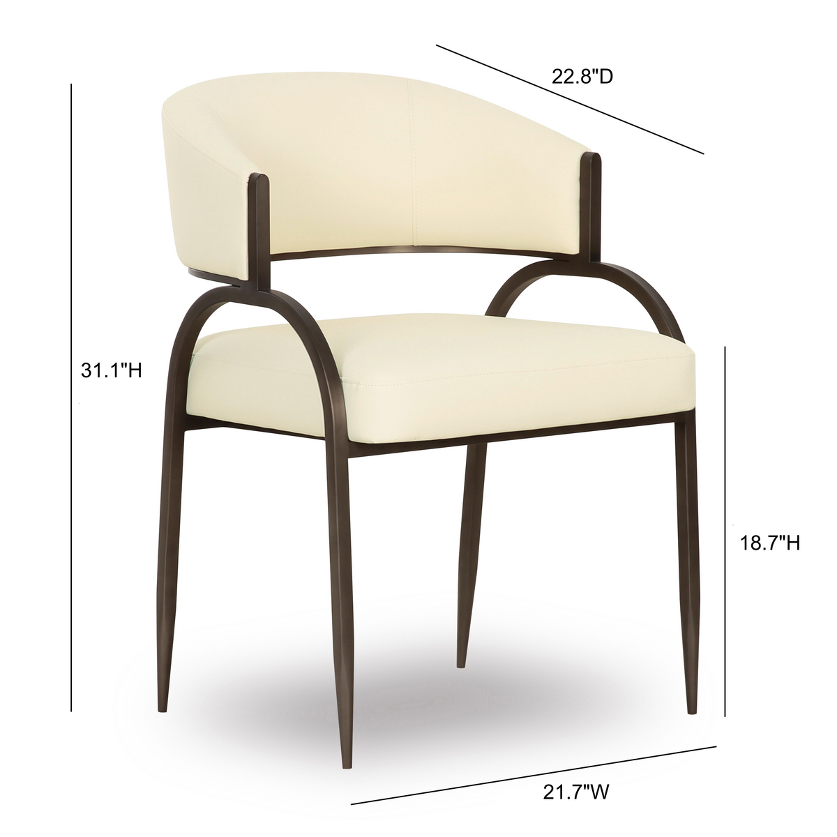 TOV Furniture Tatum Cream Performance Vegan Leather Dining Chair