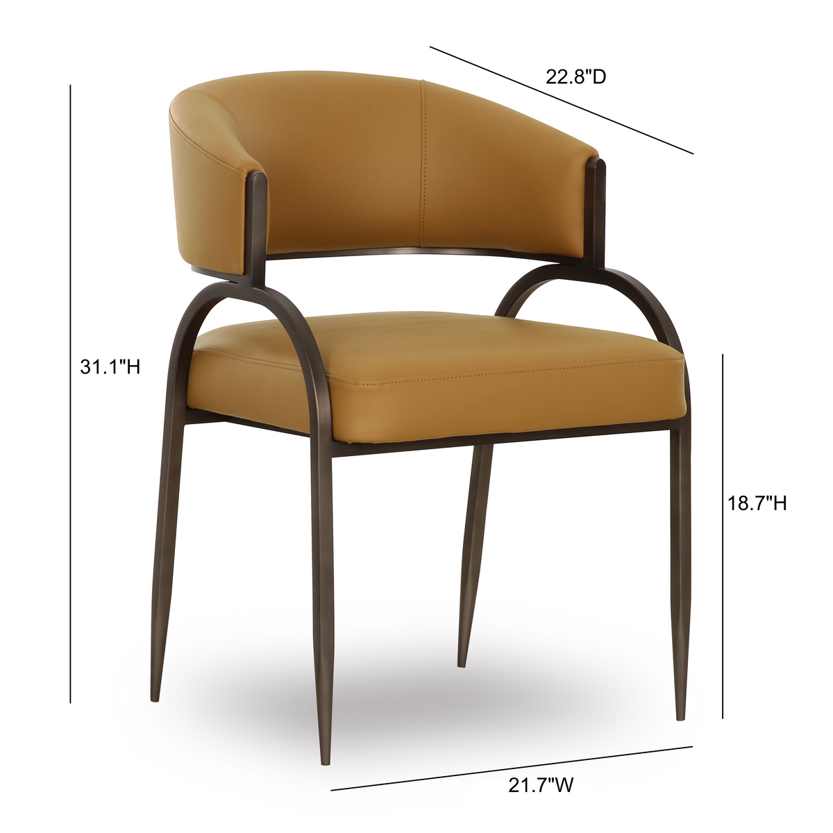 TOV Furniture Tatum Tan Performance Vegan Leather Dining Chair