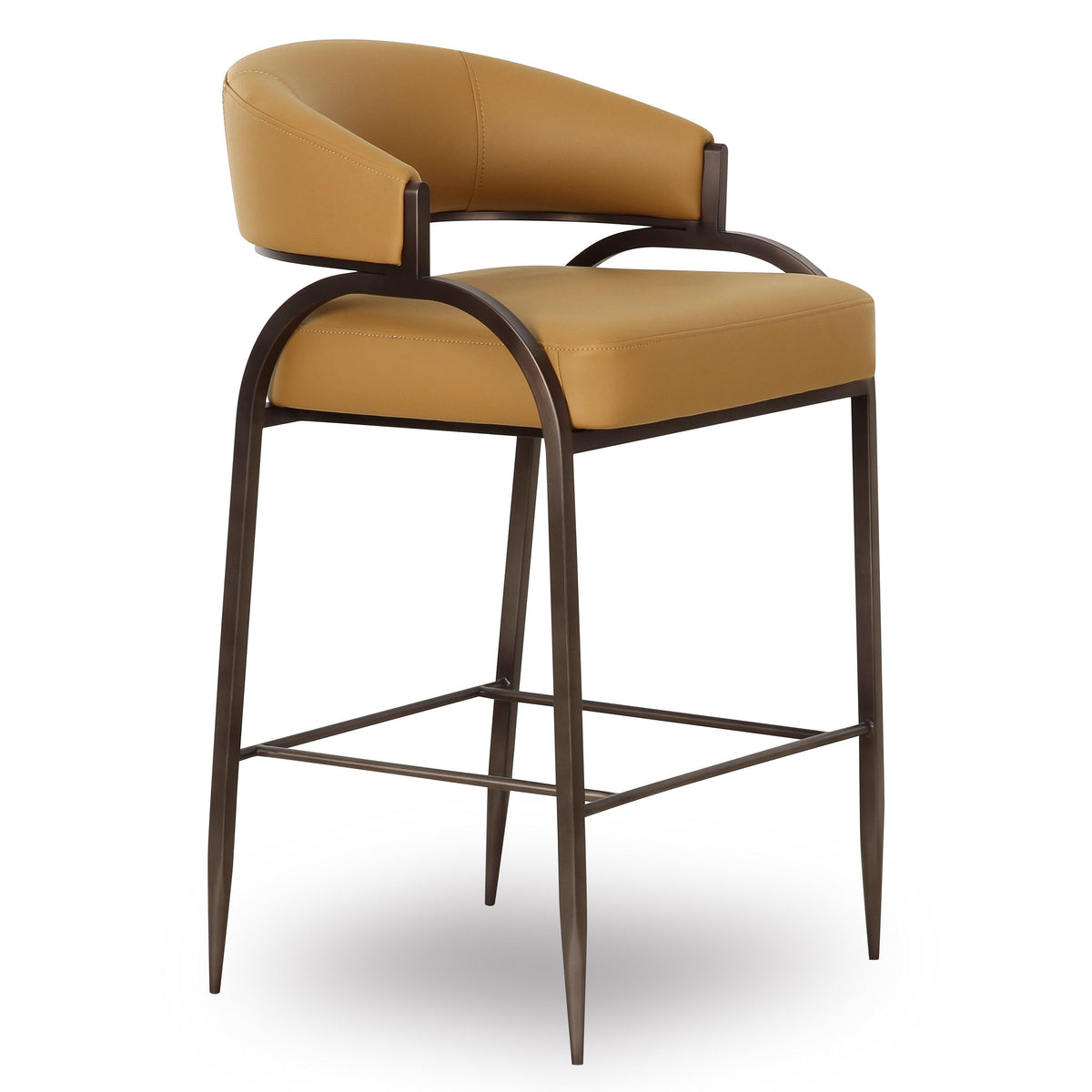 TOV Furniture Tatum Performance Vegan Leather Counter Stool in tan vegan leather, primary product view