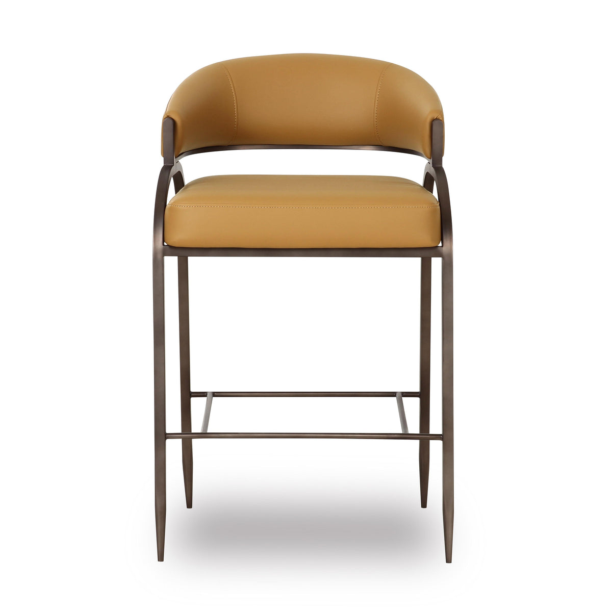 TOV Furniture Tatum Tan Performance Vegan Leather Counter Stool