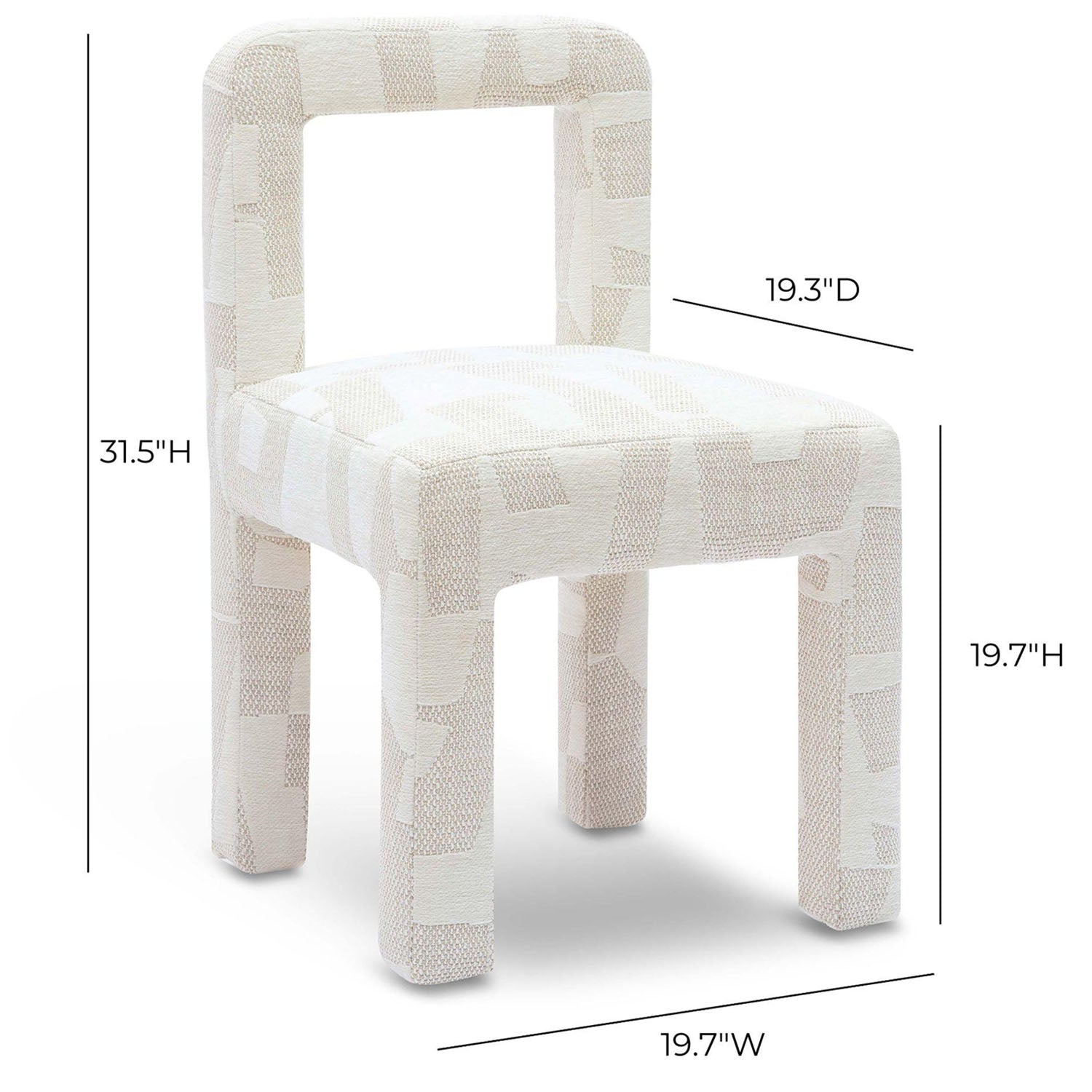 TOV Furniture Hazel Cream Patterned Jacquard Dining Chair