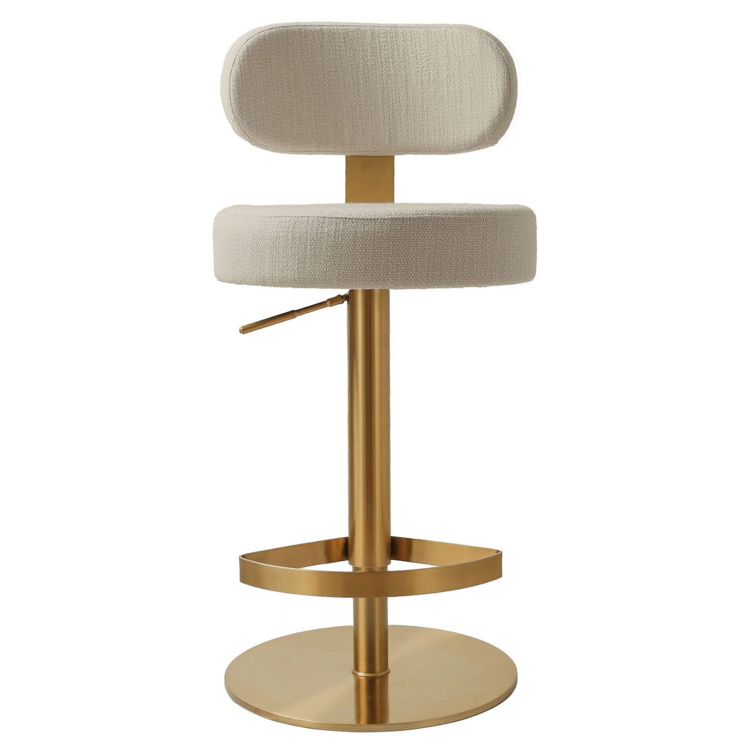 TOV Furniture Primrose Cream Textured Performance Adjustable Stool