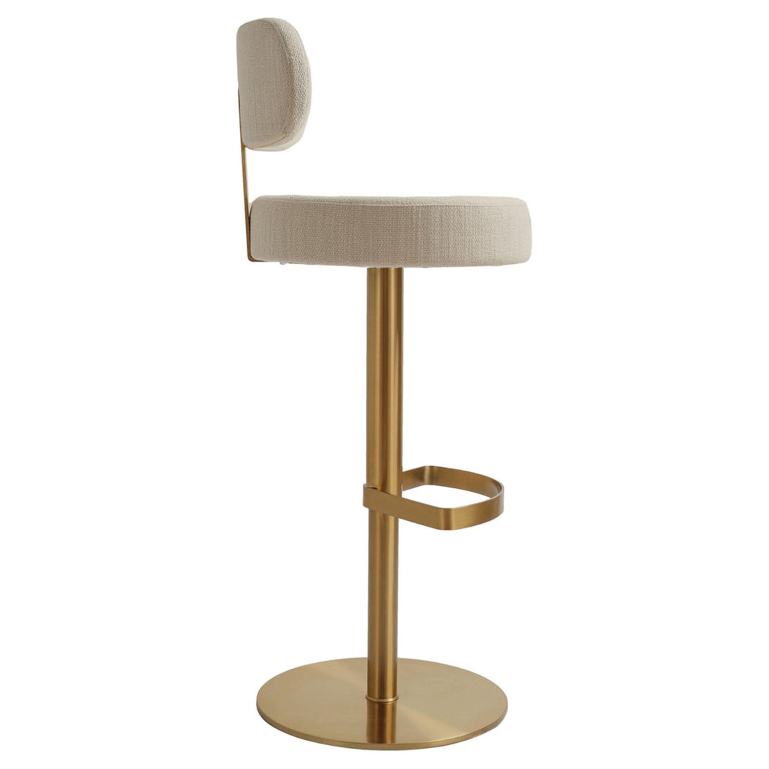 TOV Furniture Primrose Cream Textured Performance Adjustable Stool