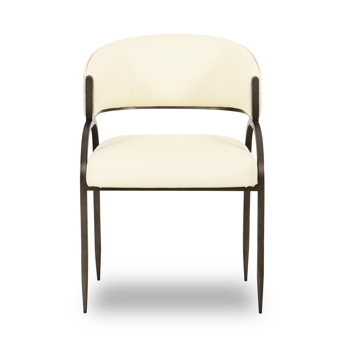 TOV Furniture Tatum Cream 2-Tone Performance Vegan Leather Dining Chair