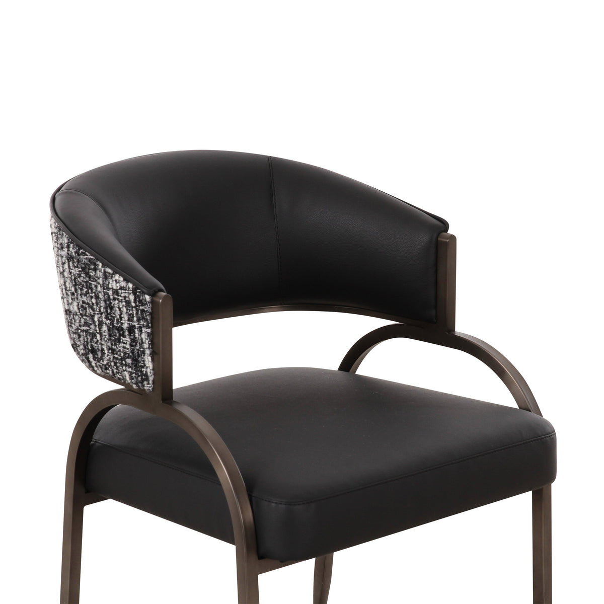 TOV Furniture Tatum Black 2-Tone Performance Vegan Leather Dining Chair