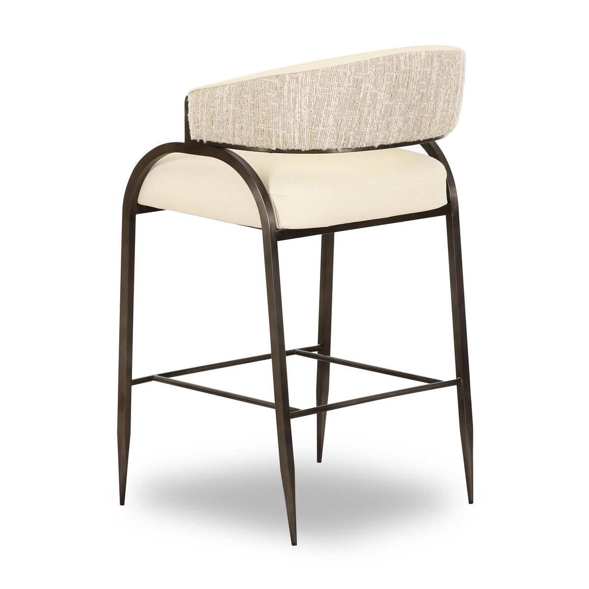 TOV Furniture Tatum Cream 2-Tone Performance Vegan Leather Counter Stool