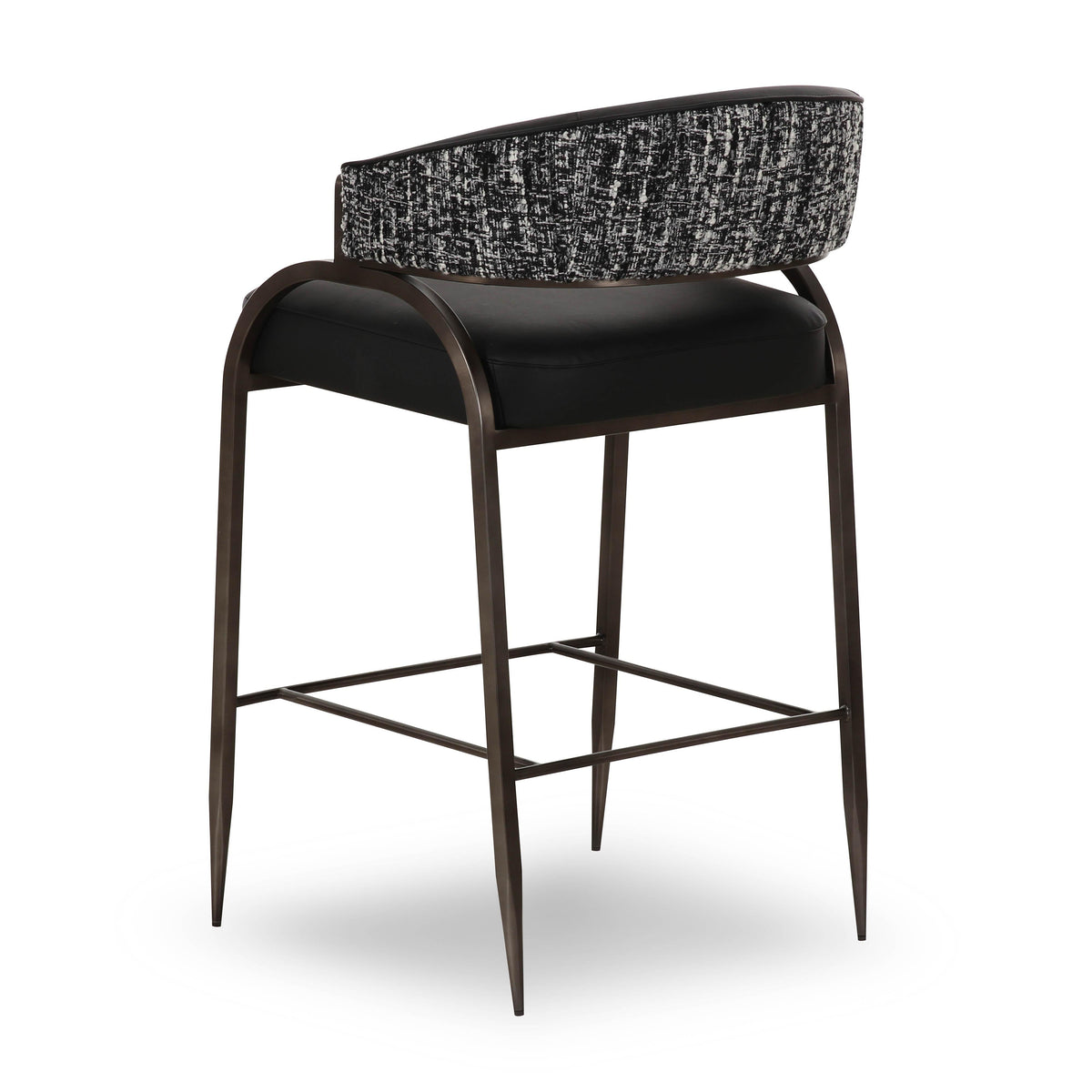TOV Furniture Tatum Black 2-Tone Performance Vegan Leather Counter Stool