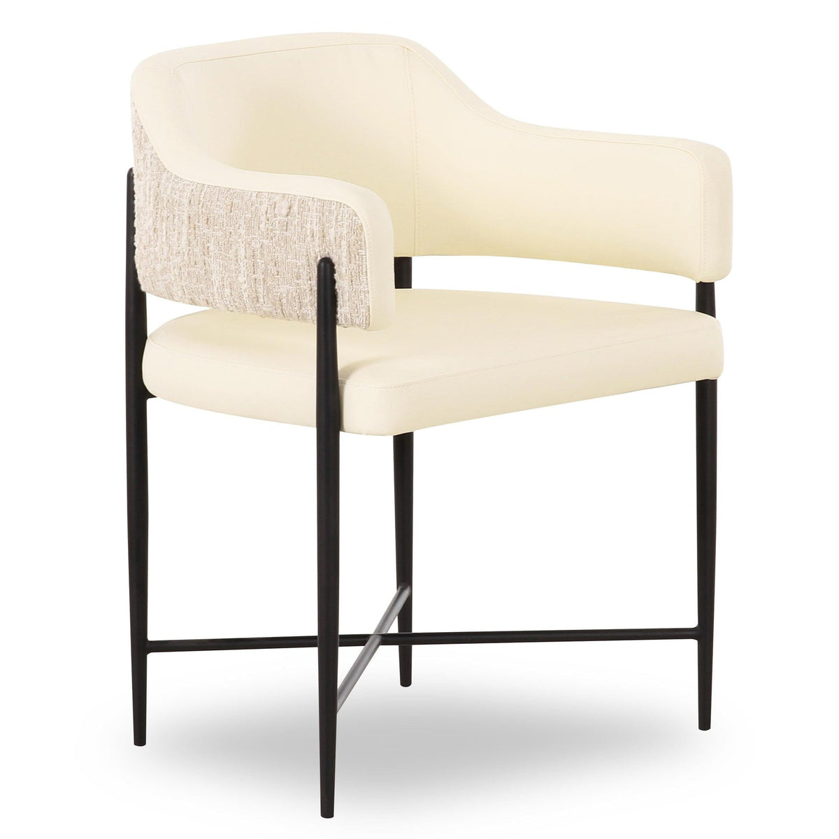 TOV Furniture Sezanne 2-Tone Performance Vegan Leather Dining Chair in cream vegan leather, primary product view