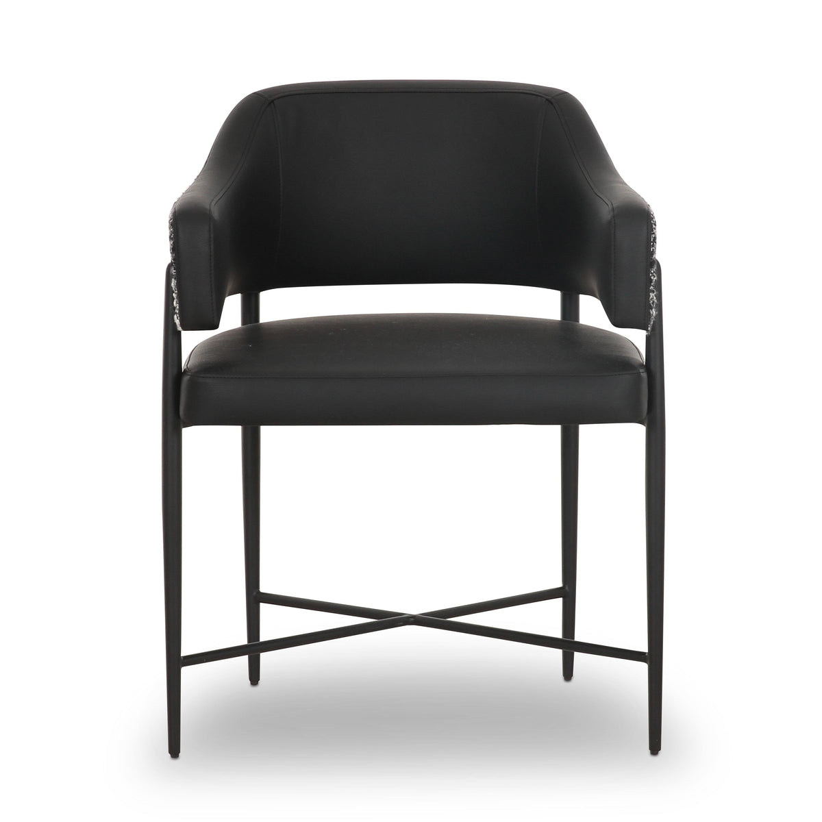 TOV Furniture Sezanne 2-Tone Black Performance Vegan Leather Dining Chair