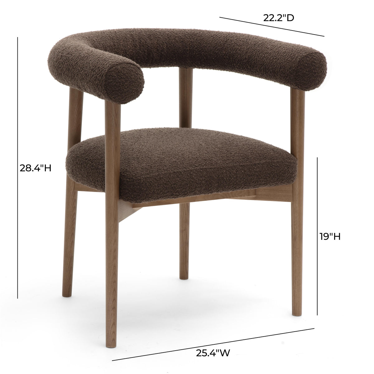 TOV Furniture Spara Chocolate Performance Boucle Dining Chair