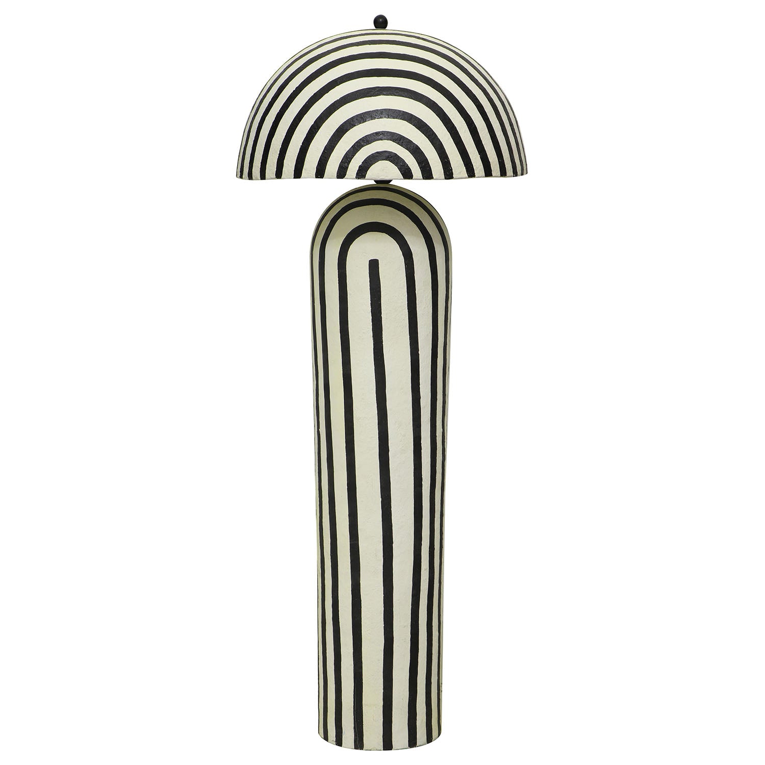 TOV Furniture Maiori Black Striped Papier Mache Floor Lamp
