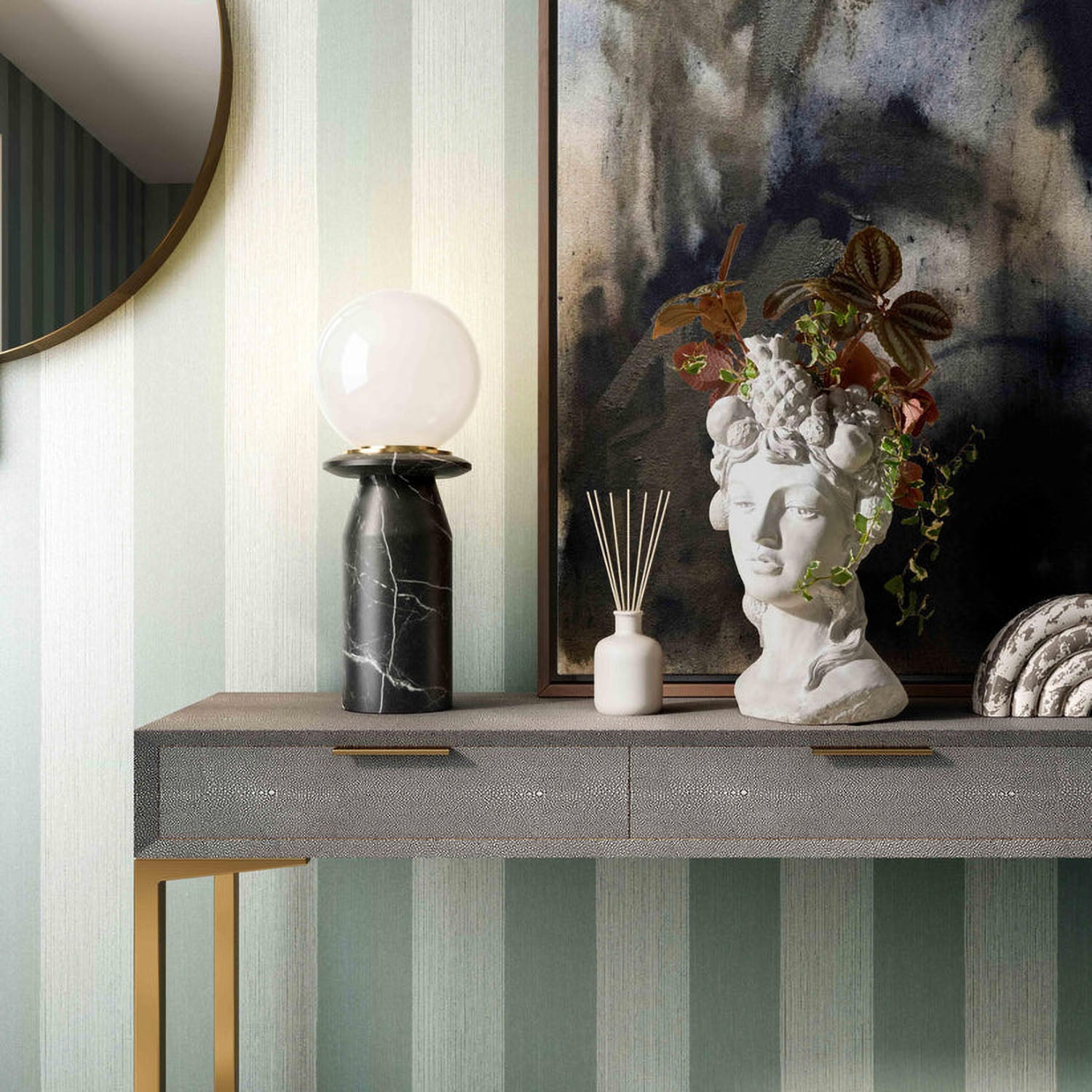 TOV Furniture Globe Marble Lamp