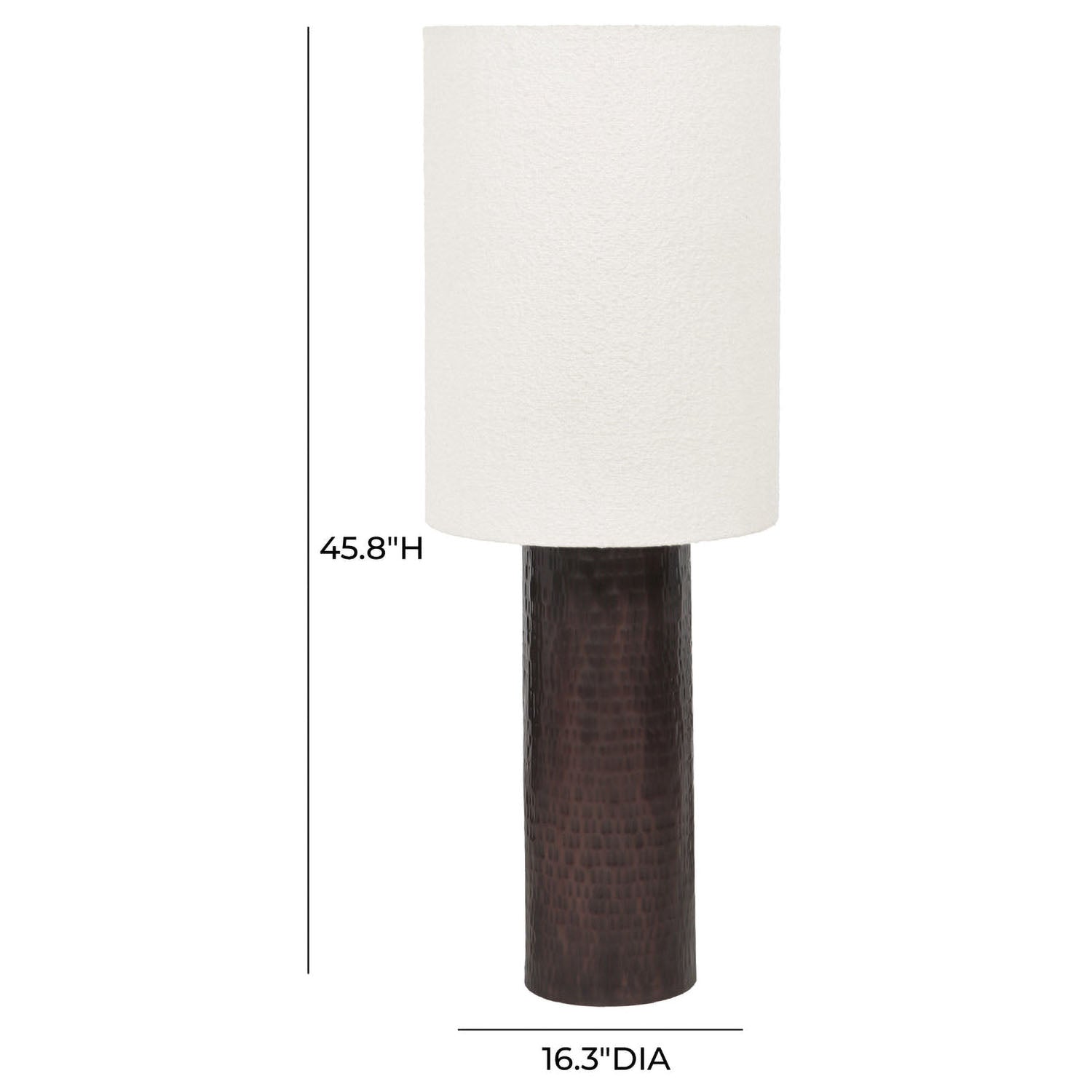 TOV Furniture Grava Boucle & Hammered Bronze Metal Floor Lamp