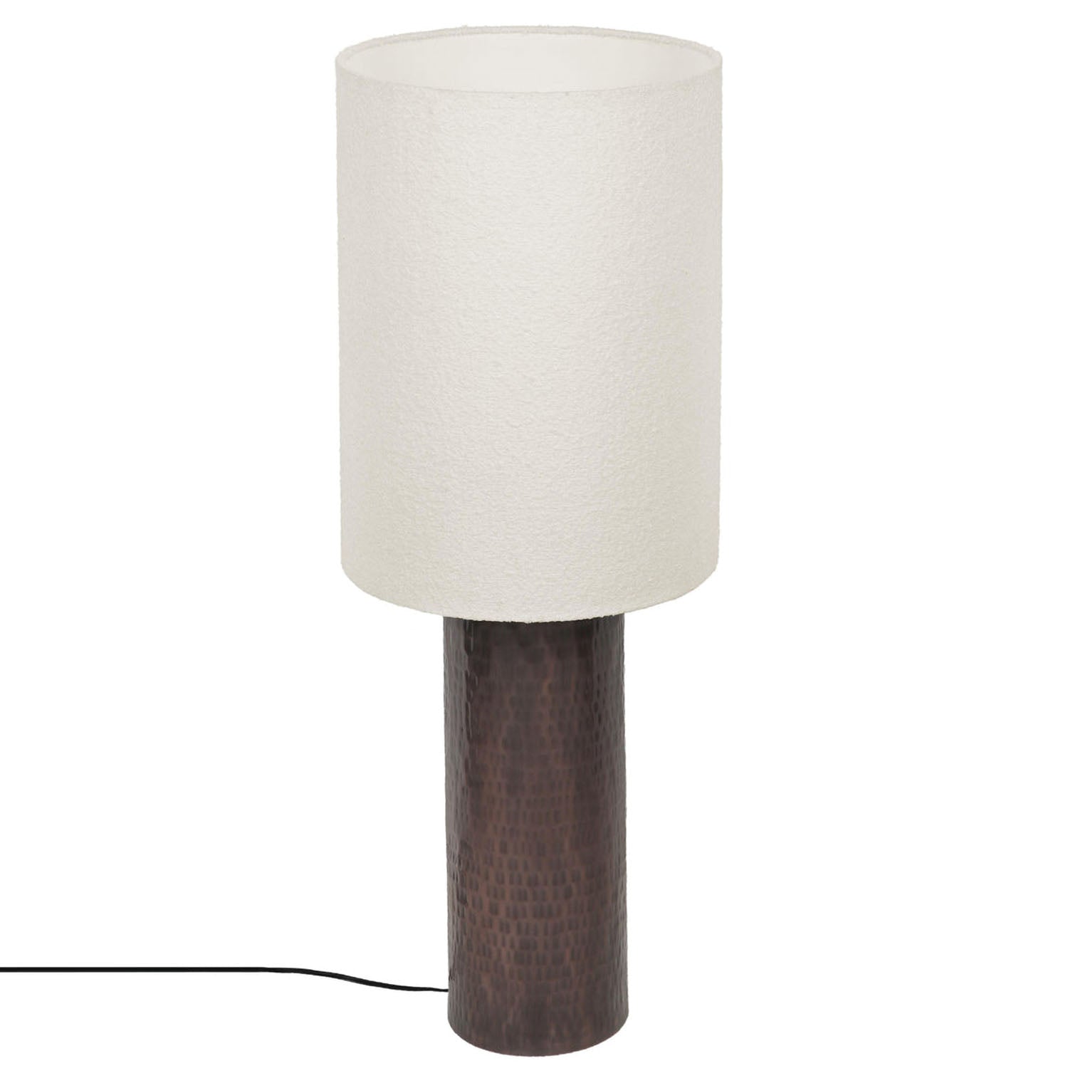 TOV Furniture Grava Boucle & Hammered Bronze Metal Floor Lamp