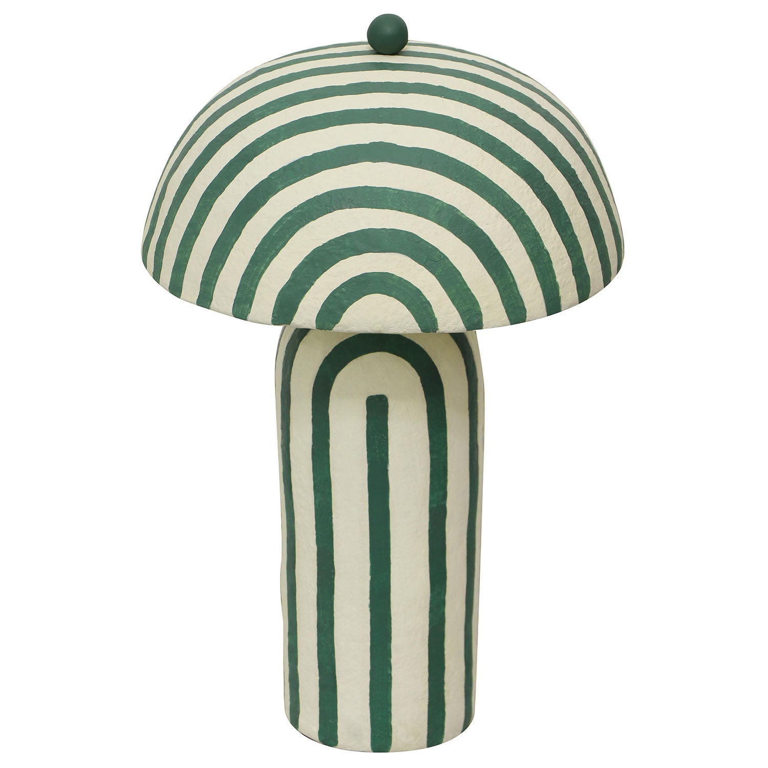 TOV Furniture Maiori Dark Green Striped Papier Mache Table Lamp