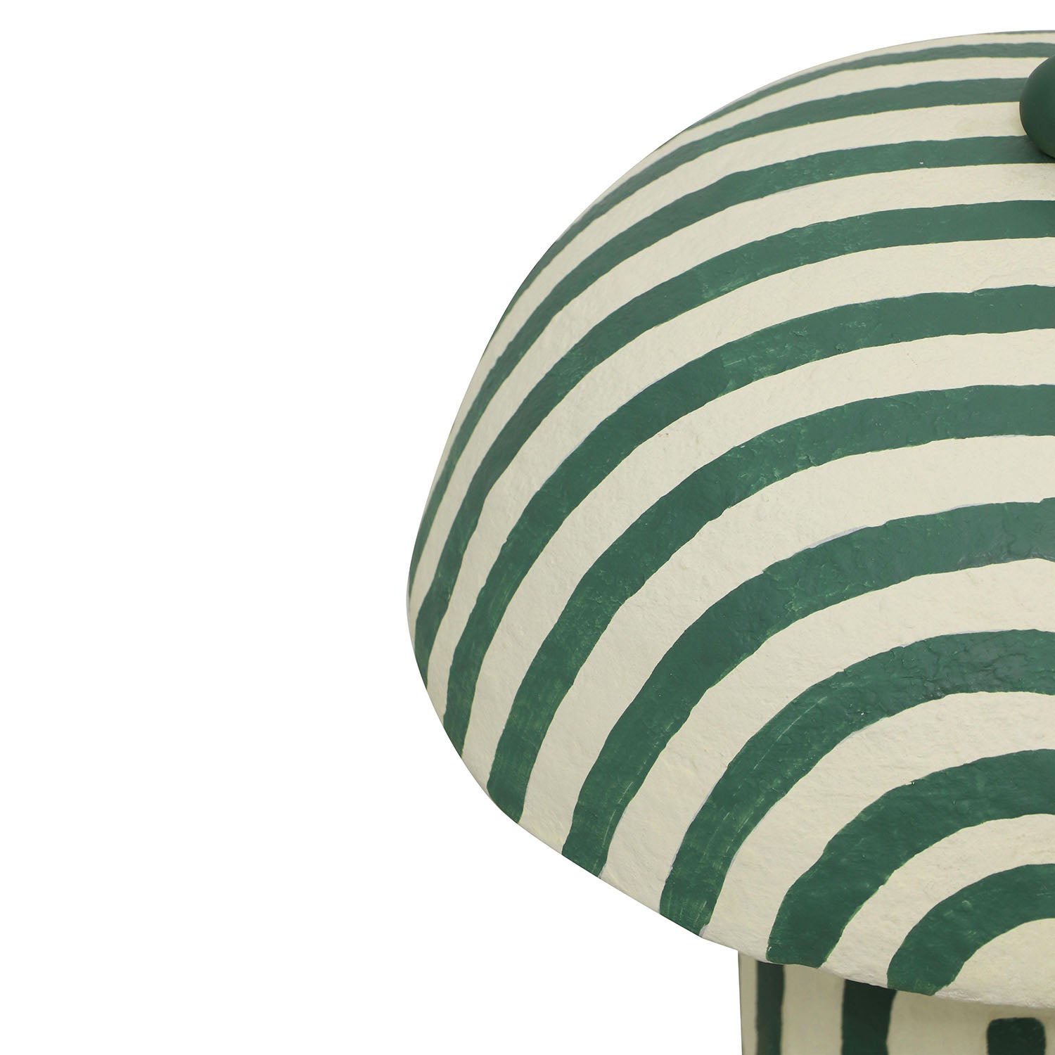 TOV Furniture Maiori Dark Green Striped Papier Mache Table Lamp