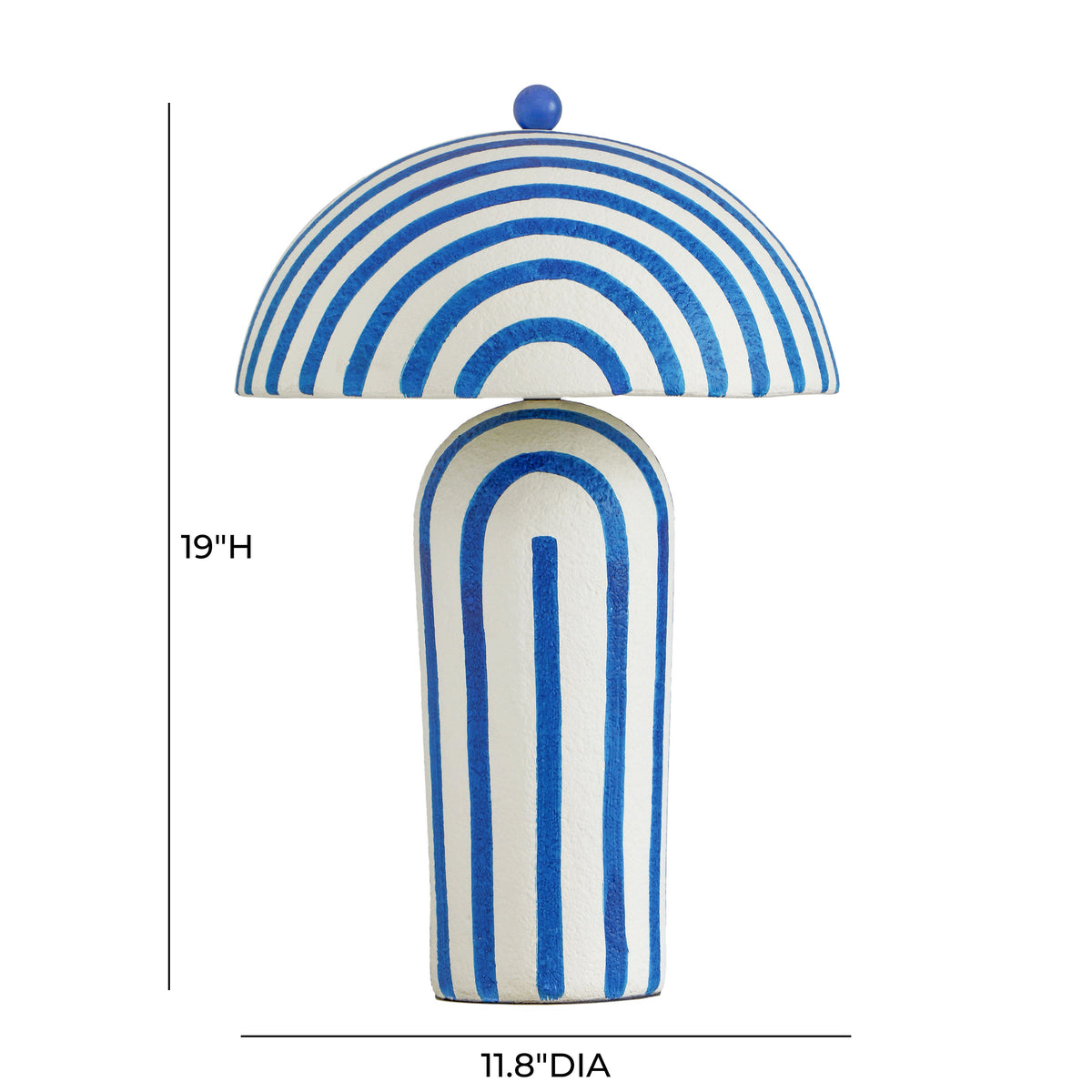 TOV Furniture Maiori Blue Striped Papier Mache Table Lamp