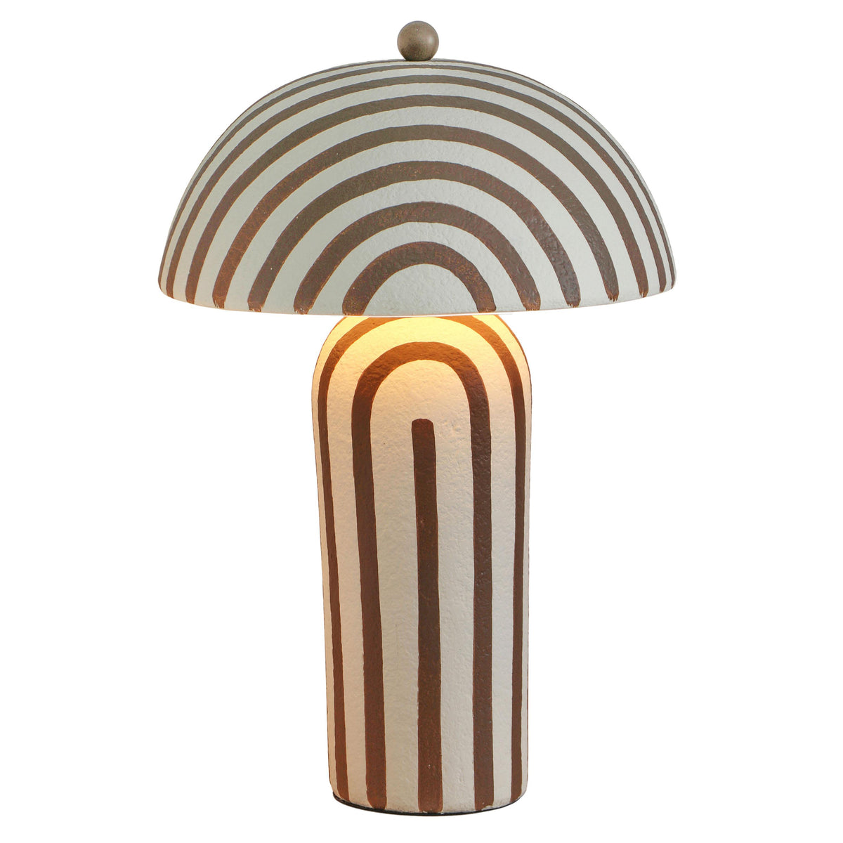 TOV Furniture Maiori Brown Striped Papier Mache Table Lamp